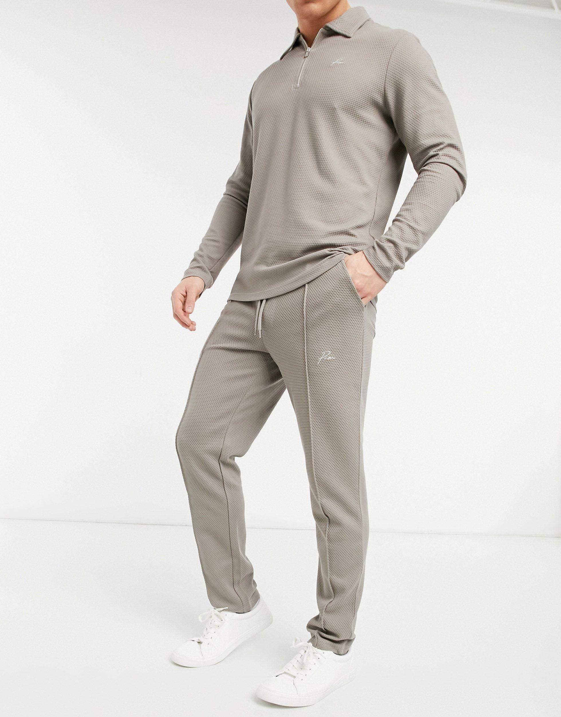 Jack & Jones Premium Co-ord Textured jogger in Natural for Men | Lyst