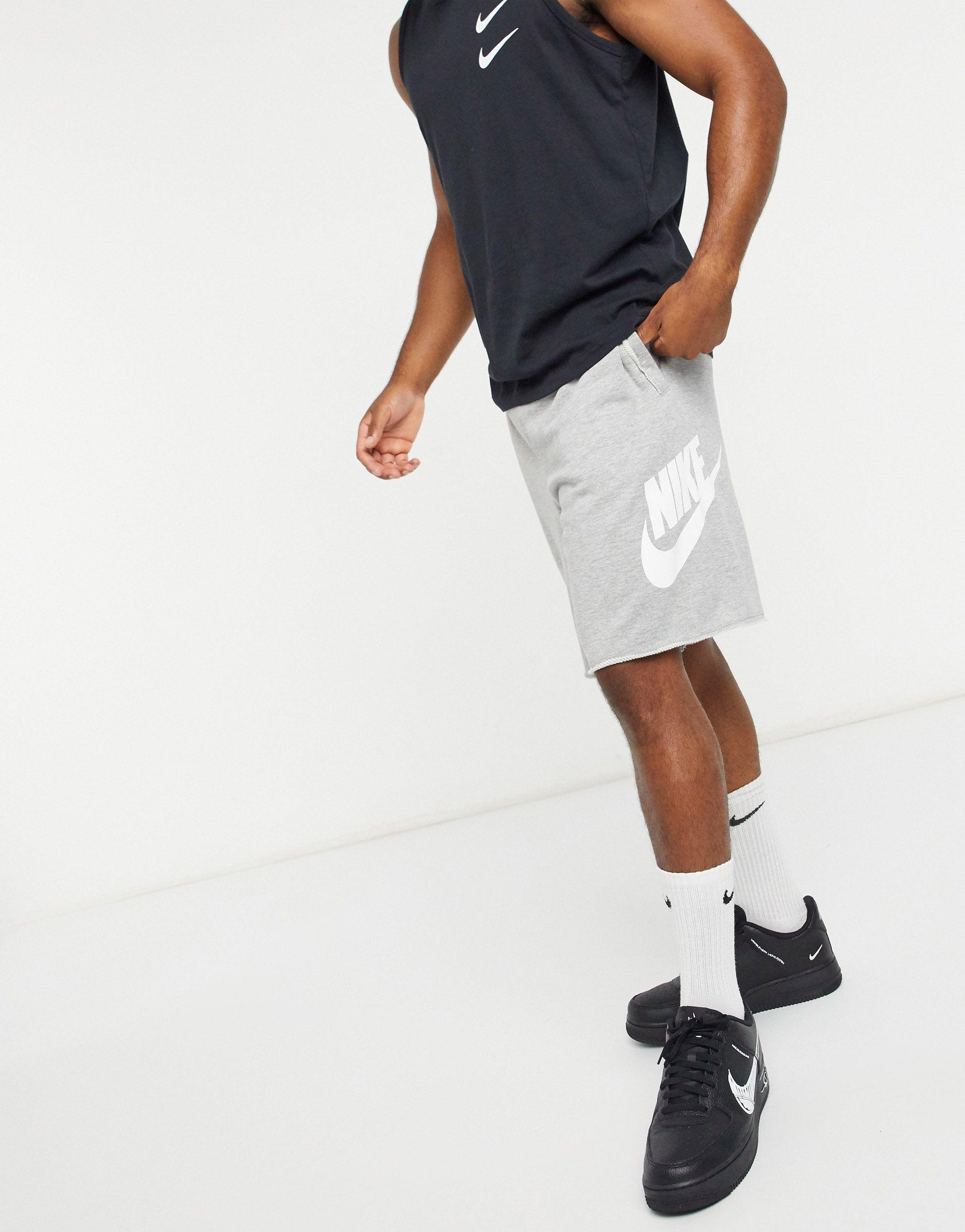 nike alumni grey shorts