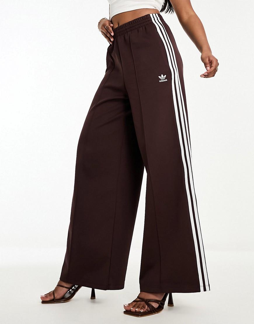 Pantaloni A Fondo Ampio Marroni Con Tre Strisce di adidas Originals in Bianco Lyst