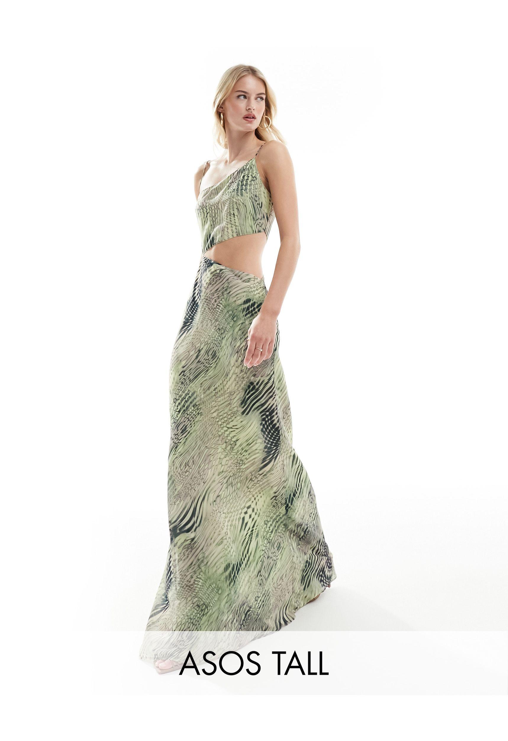 Cassis Asymmetric Wave Cutout Maxi Dress