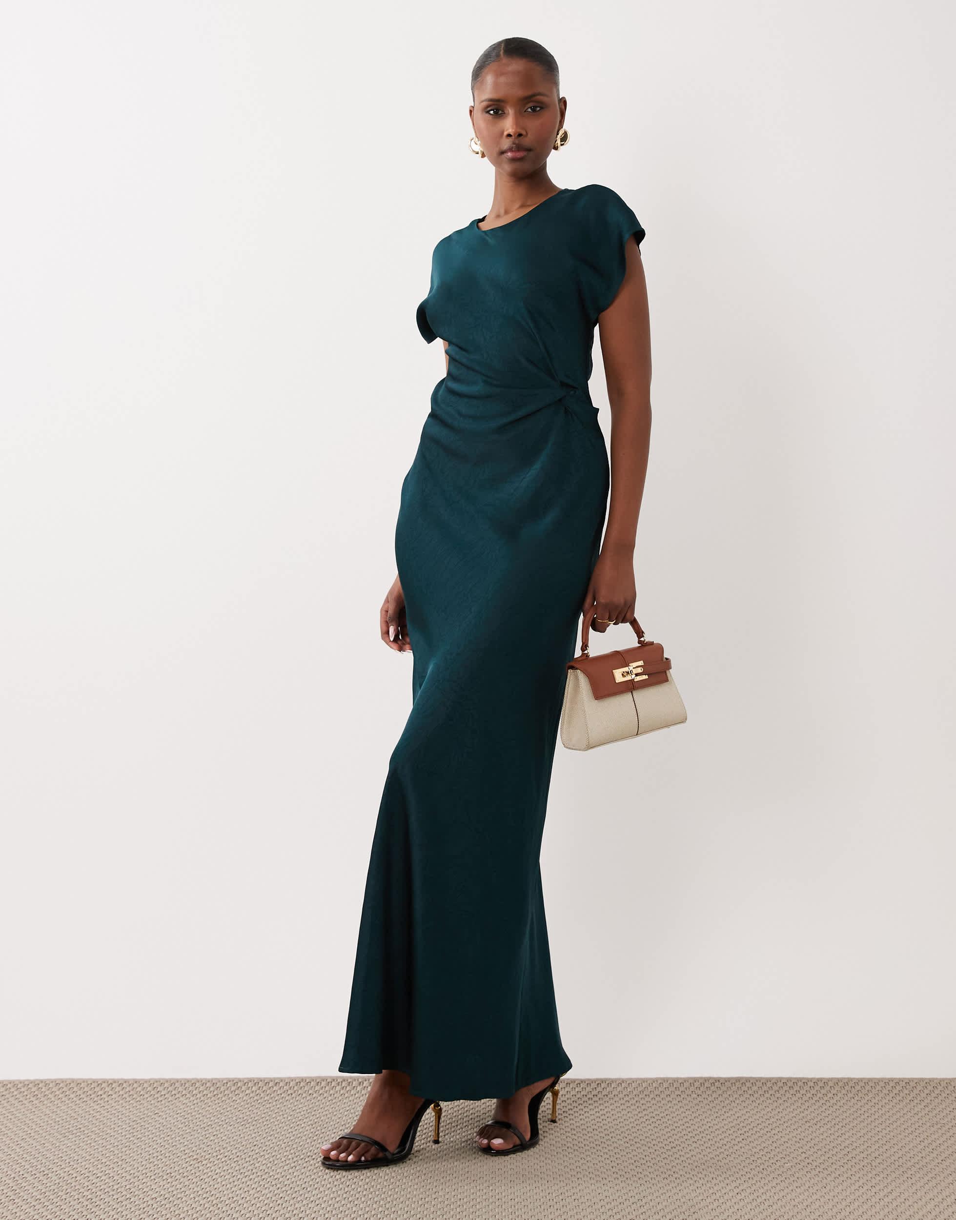 casual 7 months pregnant wedding dress HAZEL Maternity Brown Homecoming Dresses | Color:British Tan-Dark Natural Studs our Lucia floor length