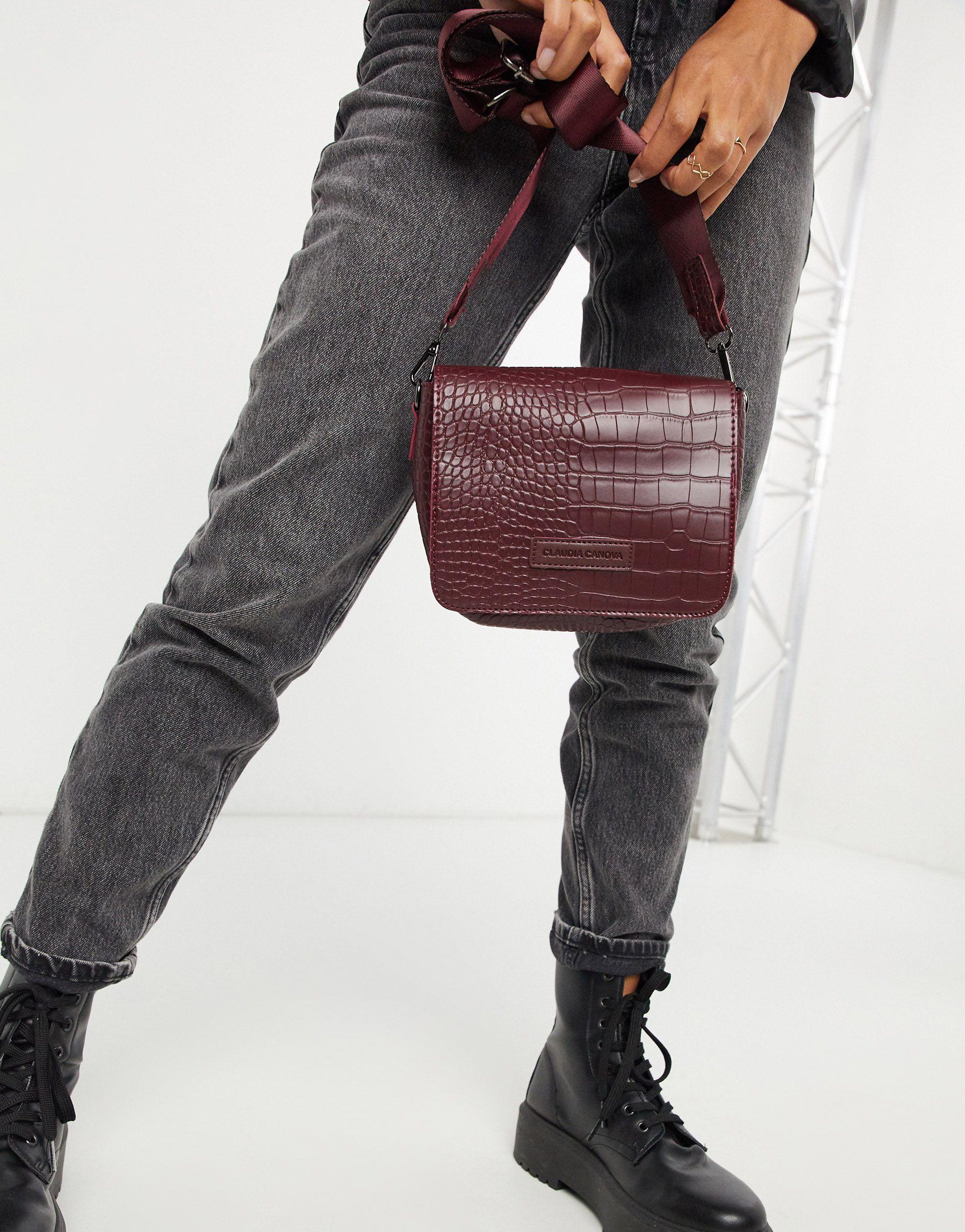 sac croco bordeaux