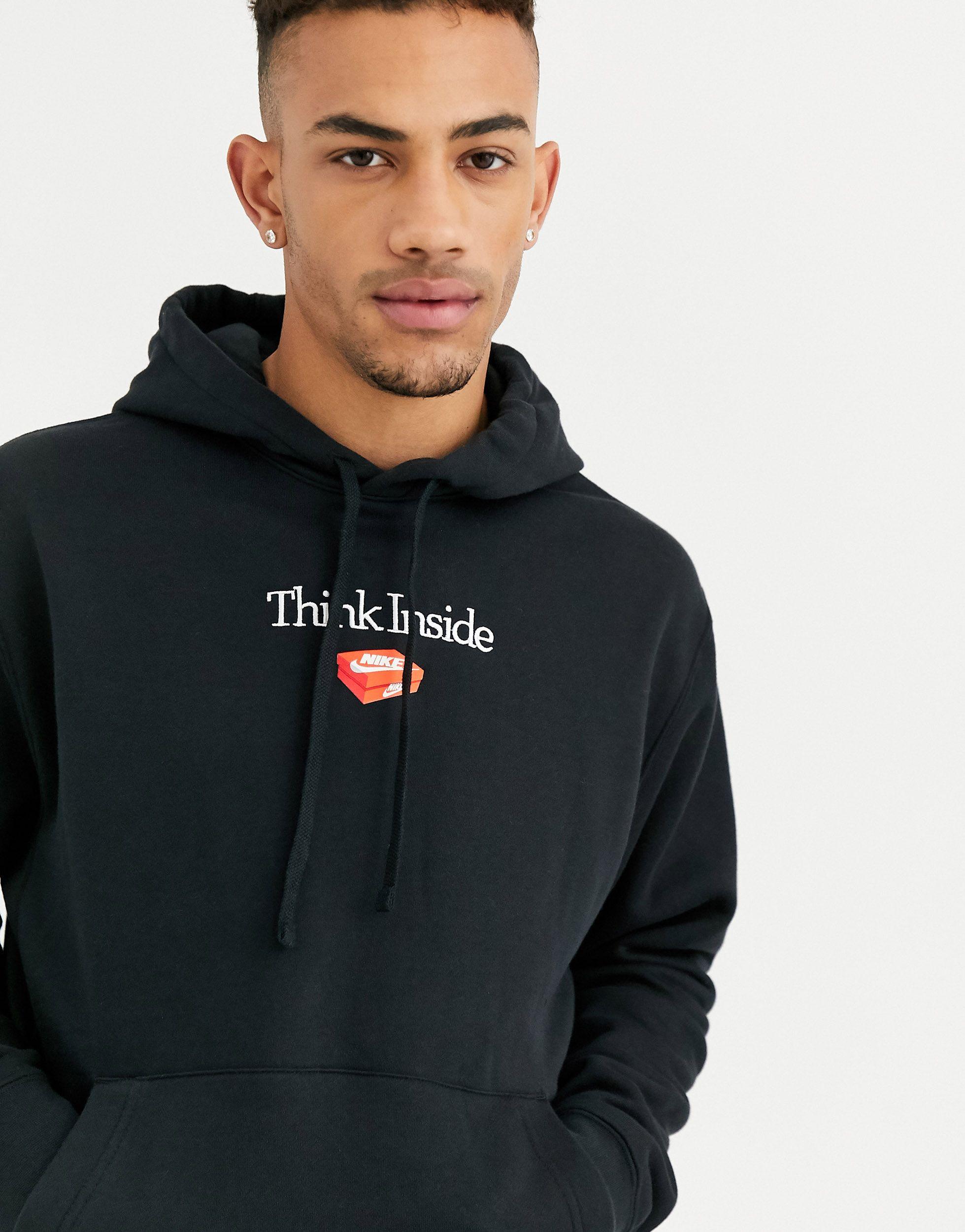 Nike Cotton Shoebox Logo Hoodie in Black for Men | Lyst Australia