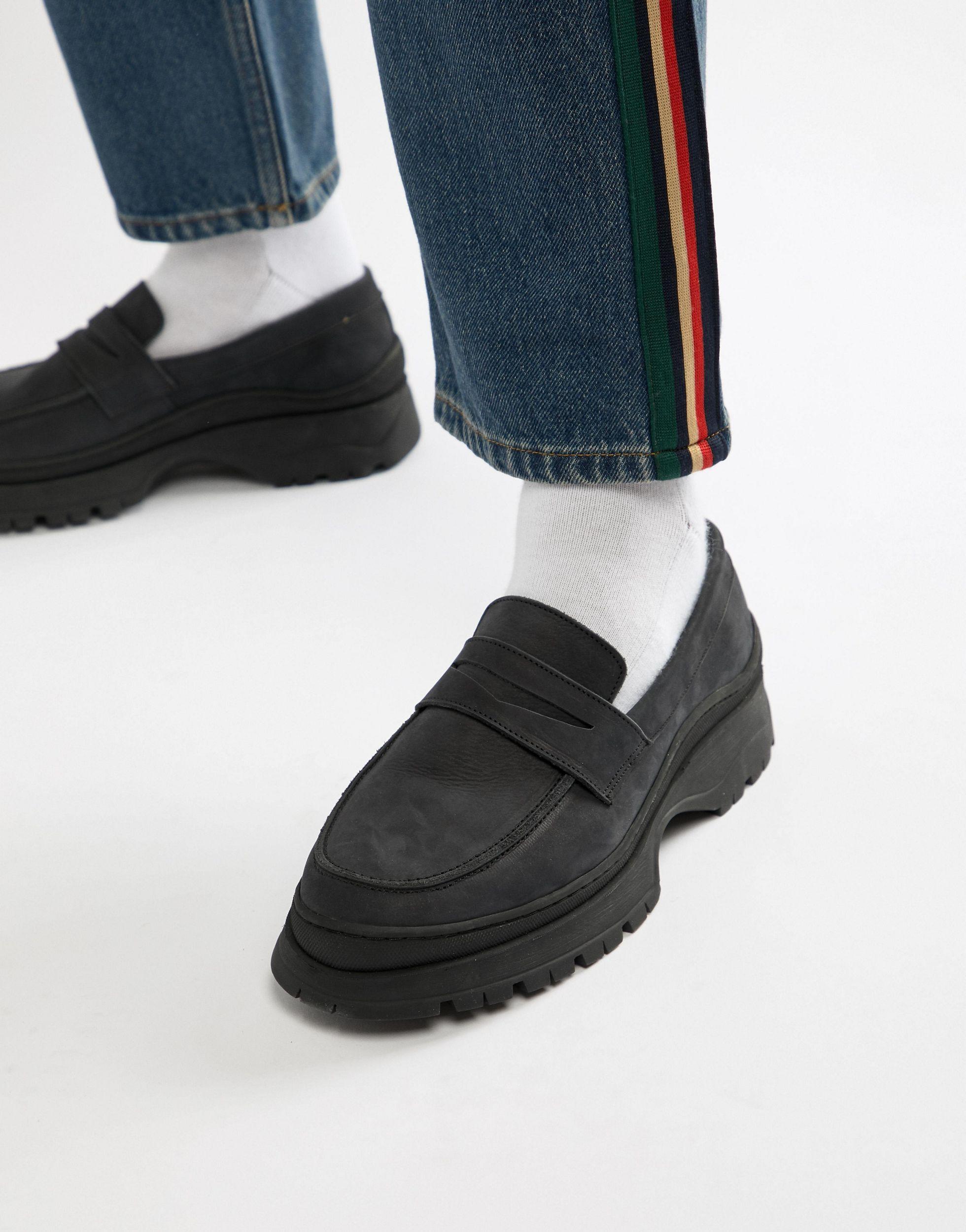 ASOS Chunky Sole Loafer In Leather With Detail for | Lyst