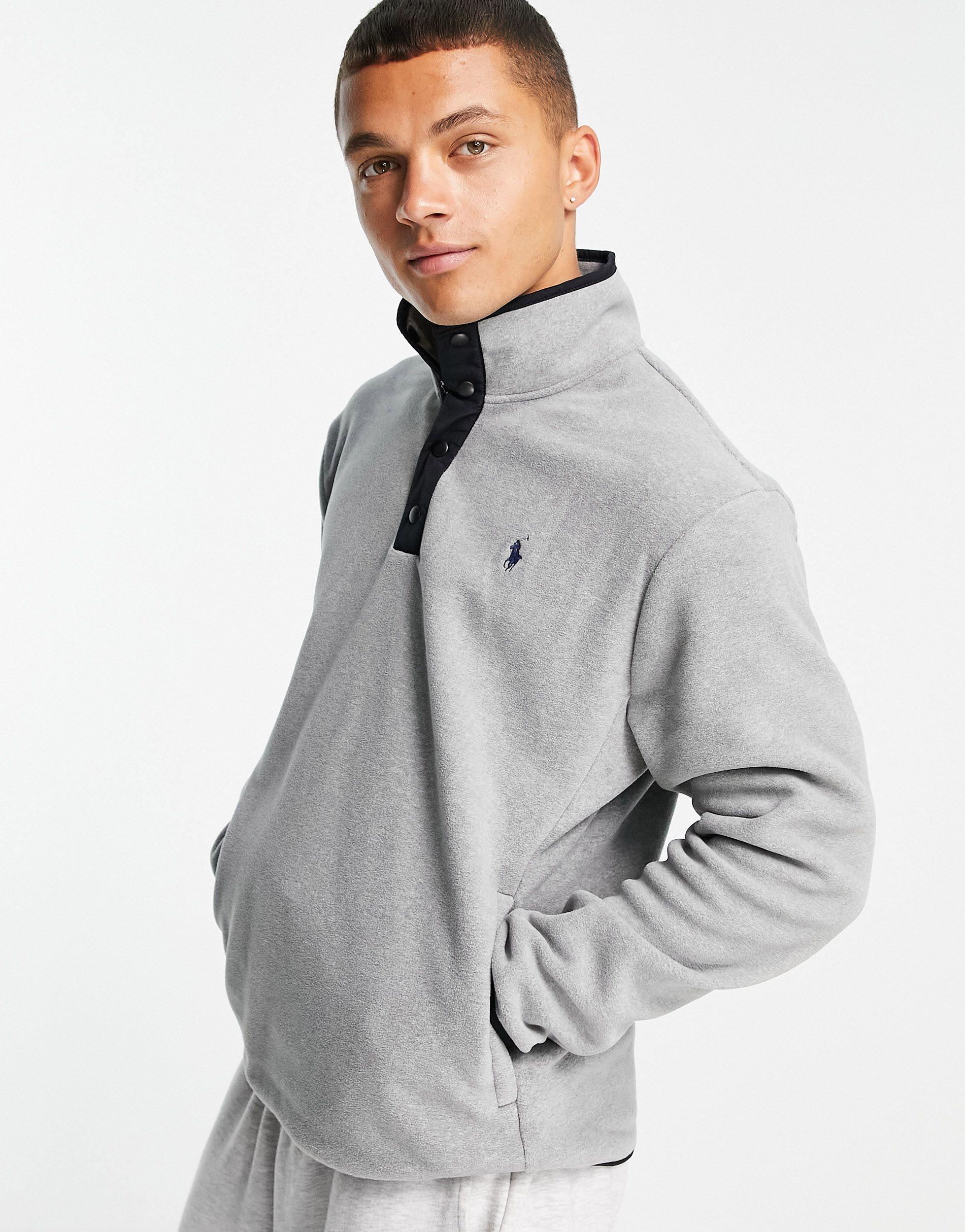 Polo Ralph Lauren Icon Logo Polar Fleece Hal Zip Sweatshirt in Grey for Men  | Lyst UK
