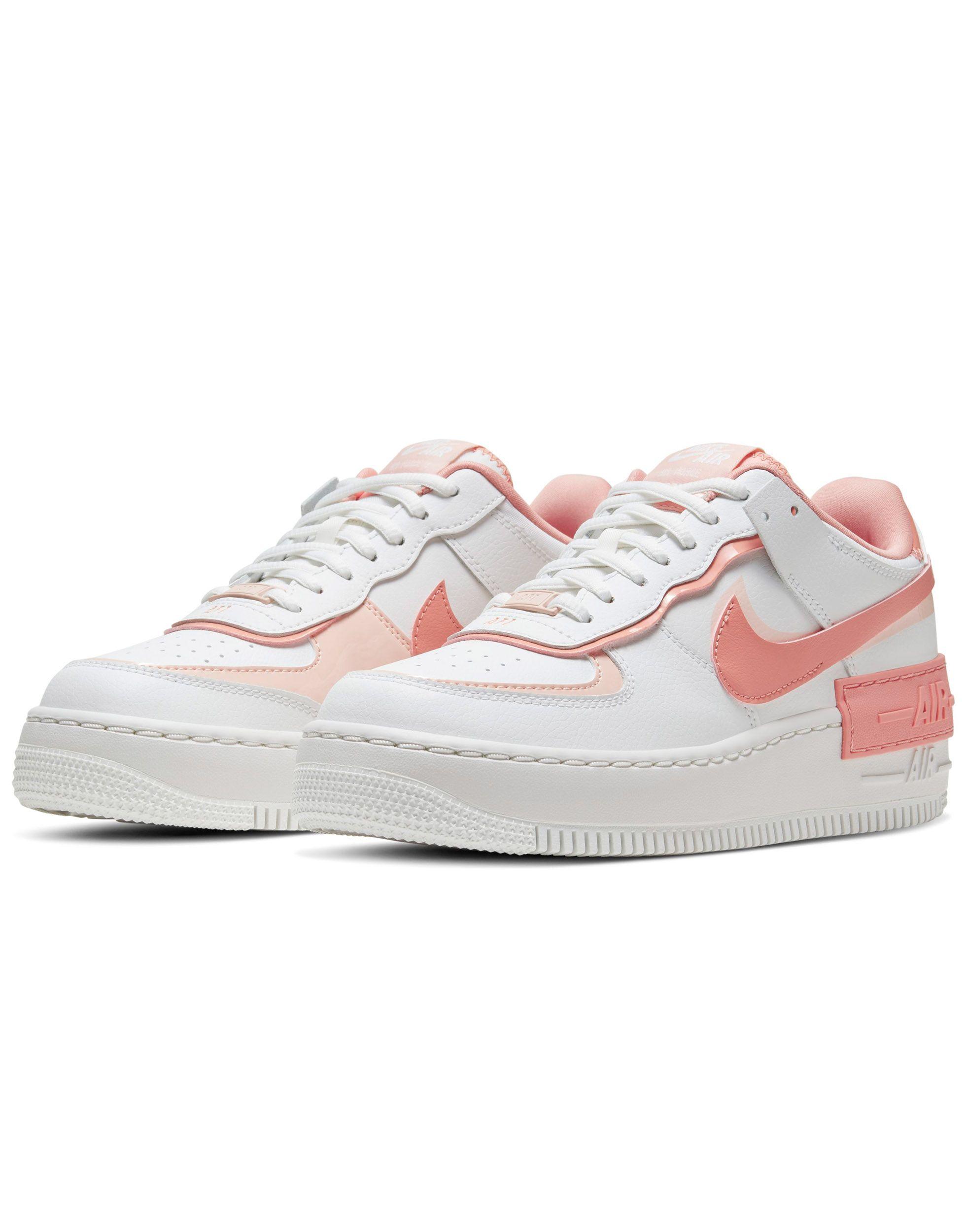 Air Force 1 Shadow - Sneakers bianche e corallo di Nike in Rosa | Lyst