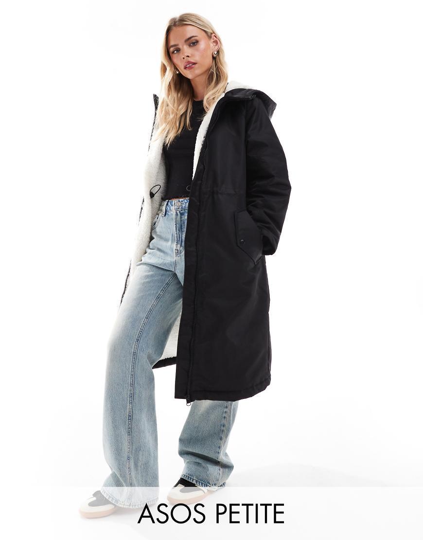 Asos Petite Lined Trench Coat Petite New Look Navy Wool-look - Main Image