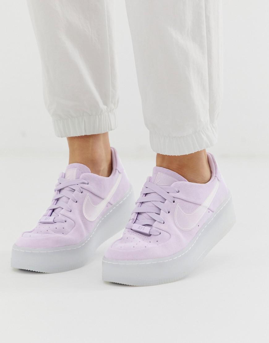 nike lilac air force 1 sage low trainers