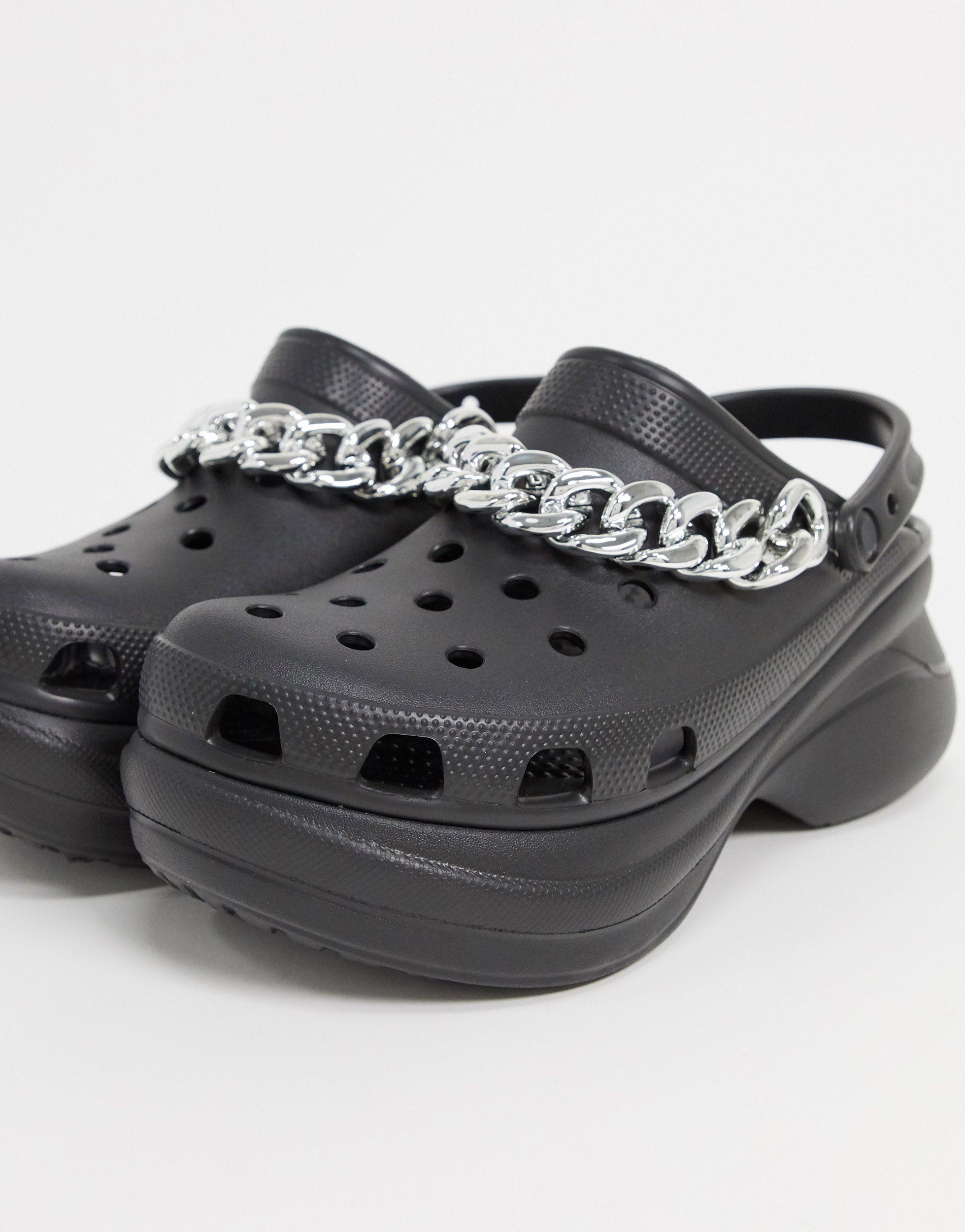 Crocs™ Bae Platform Shoes With Chain Detail in Black for Men | Lyst