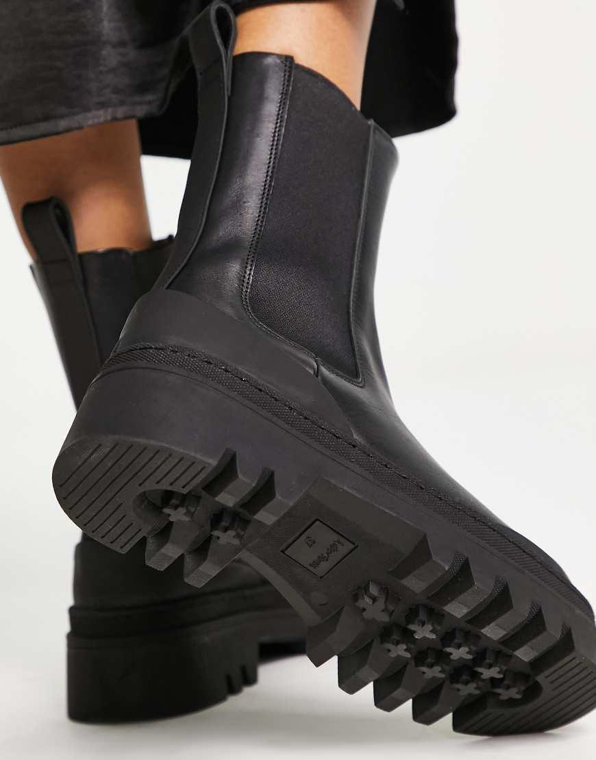 Other Stories Leather Chunky Sole Boots in Black Lyst UK