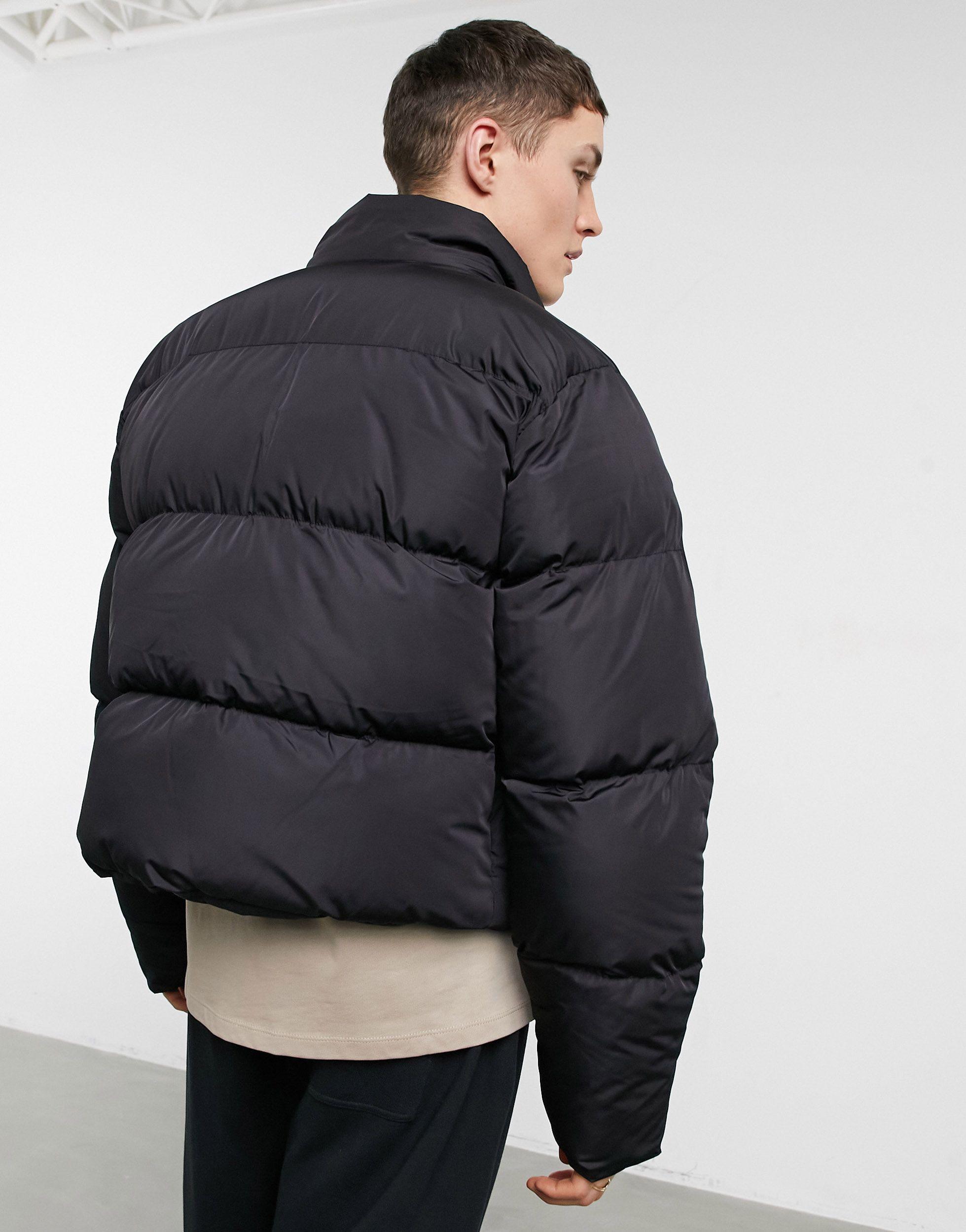 asos puffer jacket black