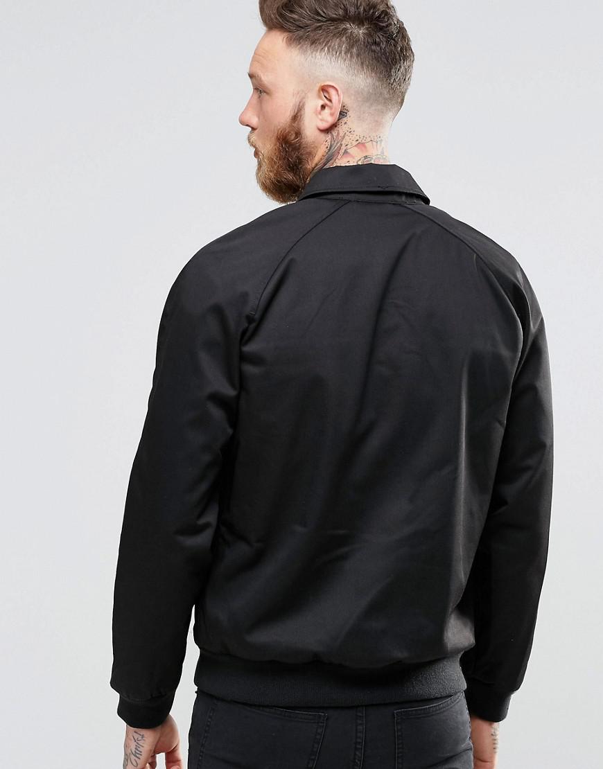 Download ASOS Harrington Jacket In Cotton Fabric In Black for Men ...
