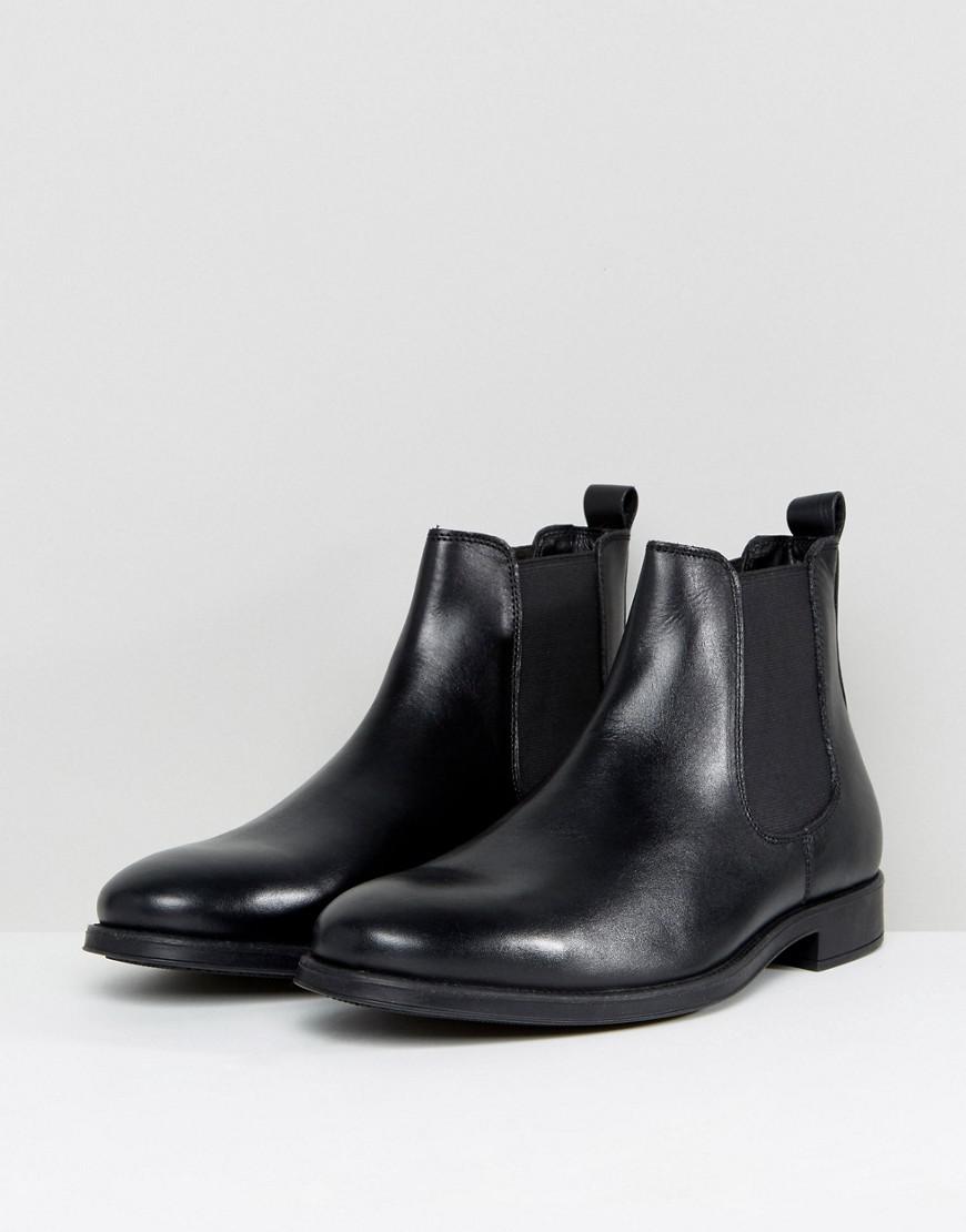 Dune Chelsea Boots In Black Leather for 