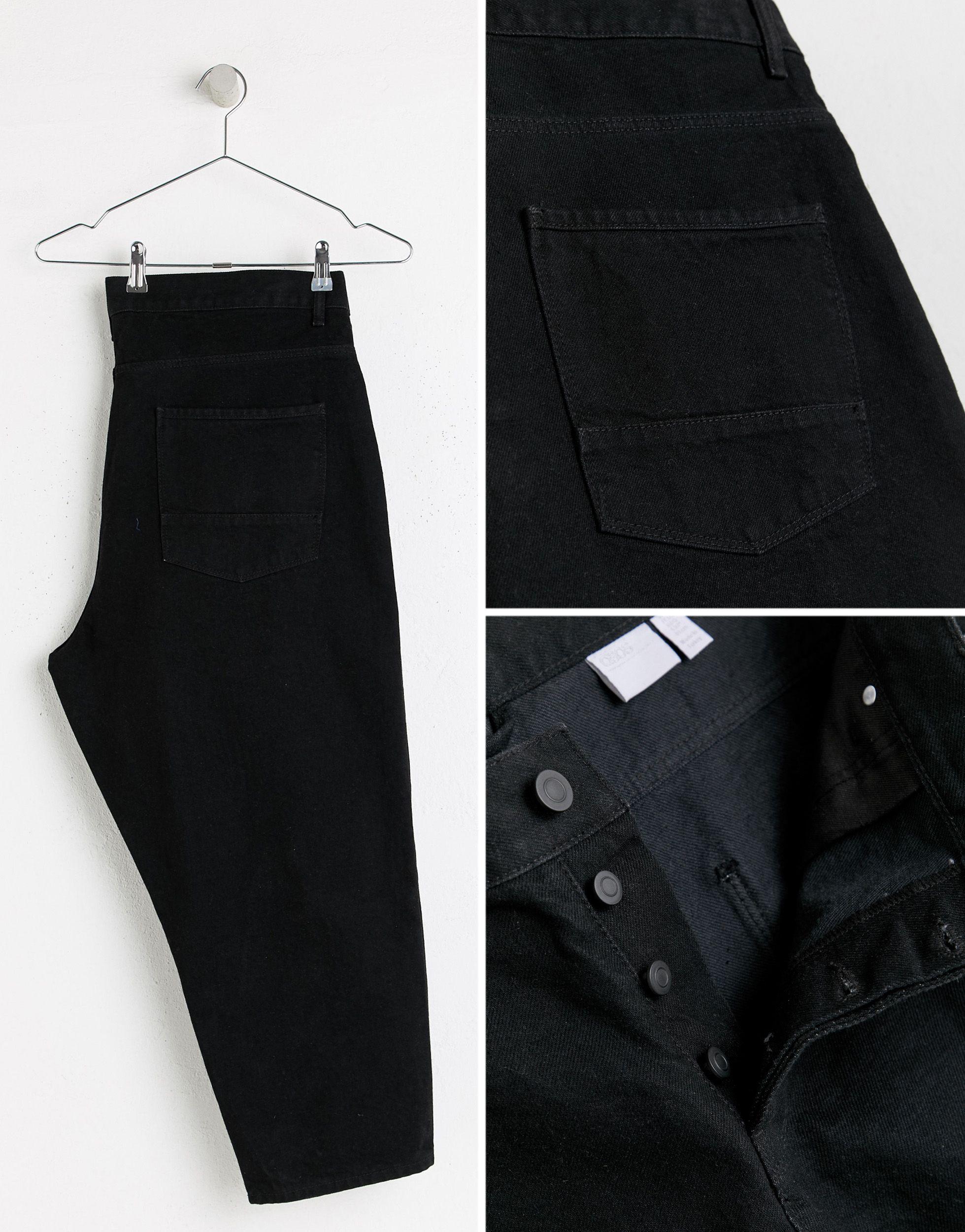 ASOS Denim Plus Tapered Cropped Jeans in Black for Men Lyst