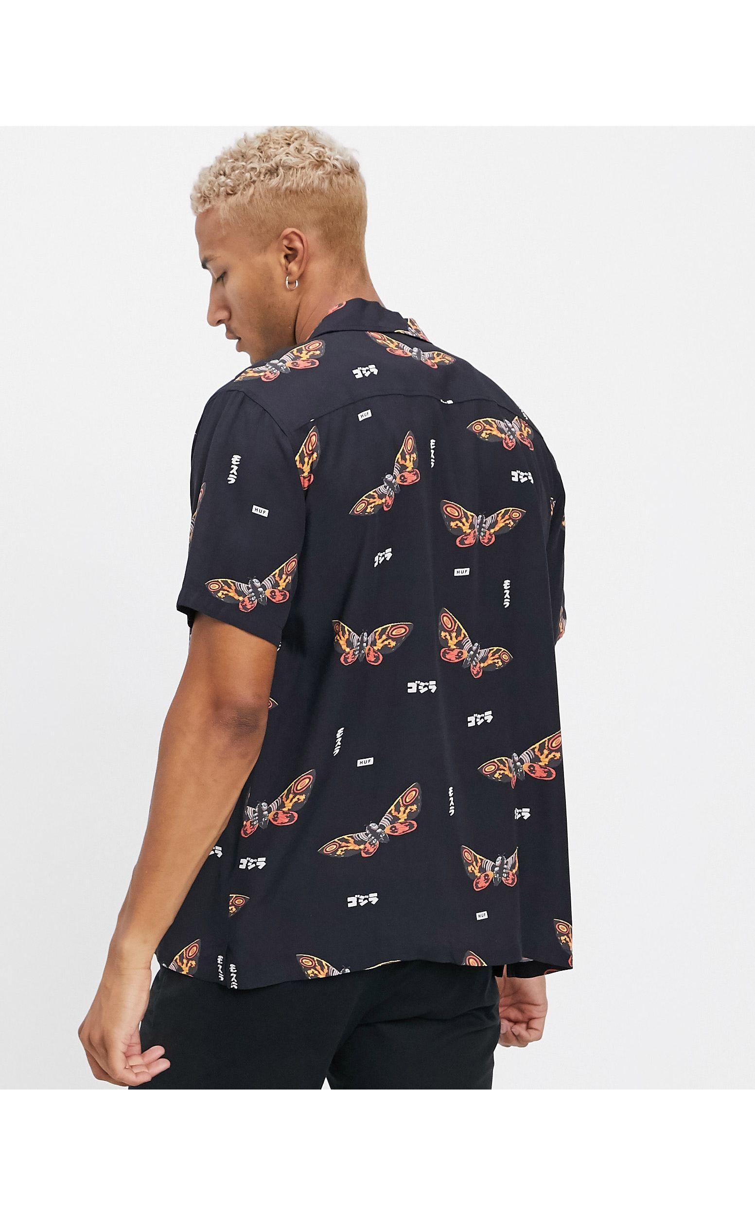 Huf X Godzilla Mothra Resort Shirt in 
