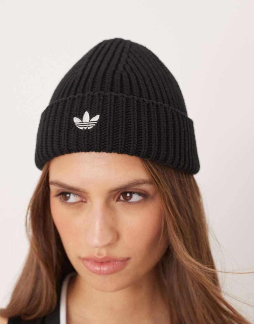 adidas Originals Ribbed Fisherman Beanie in Black Lyst UK
