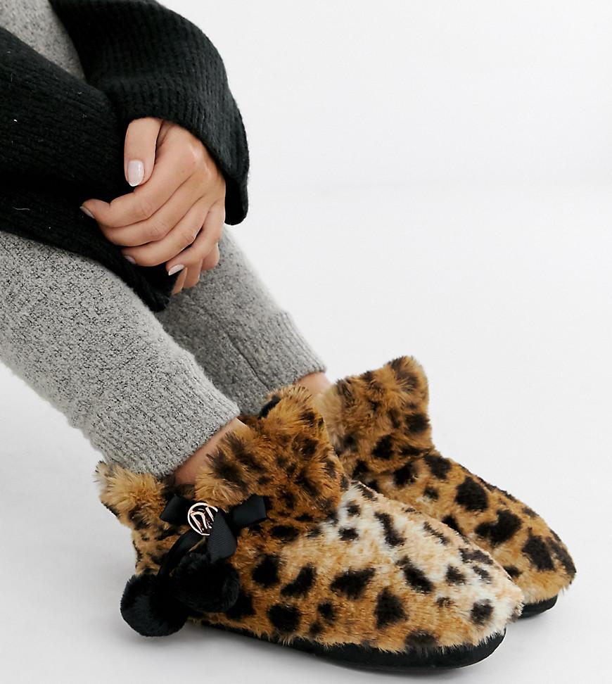 leopard boot slippers