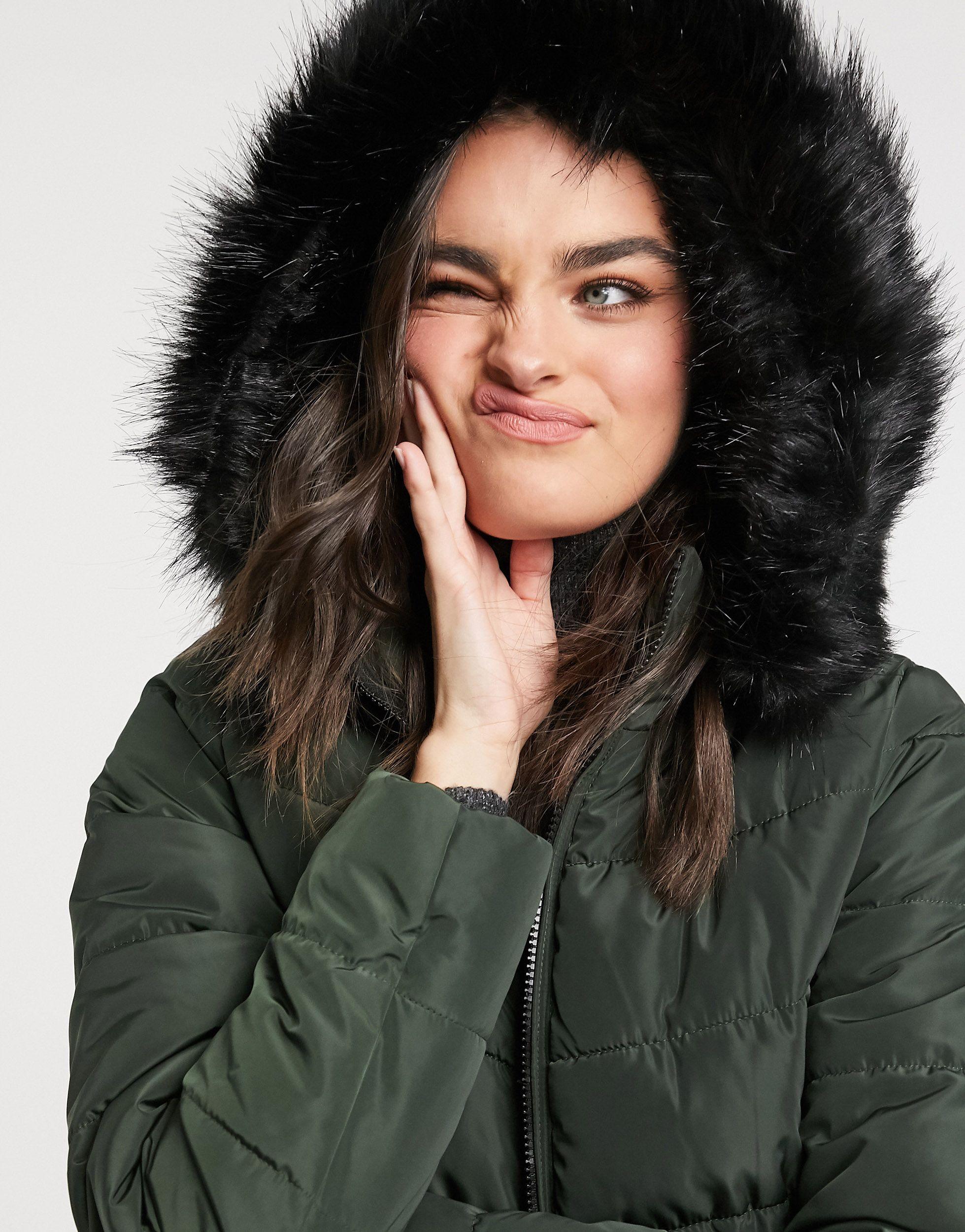 only fur hooded jacket