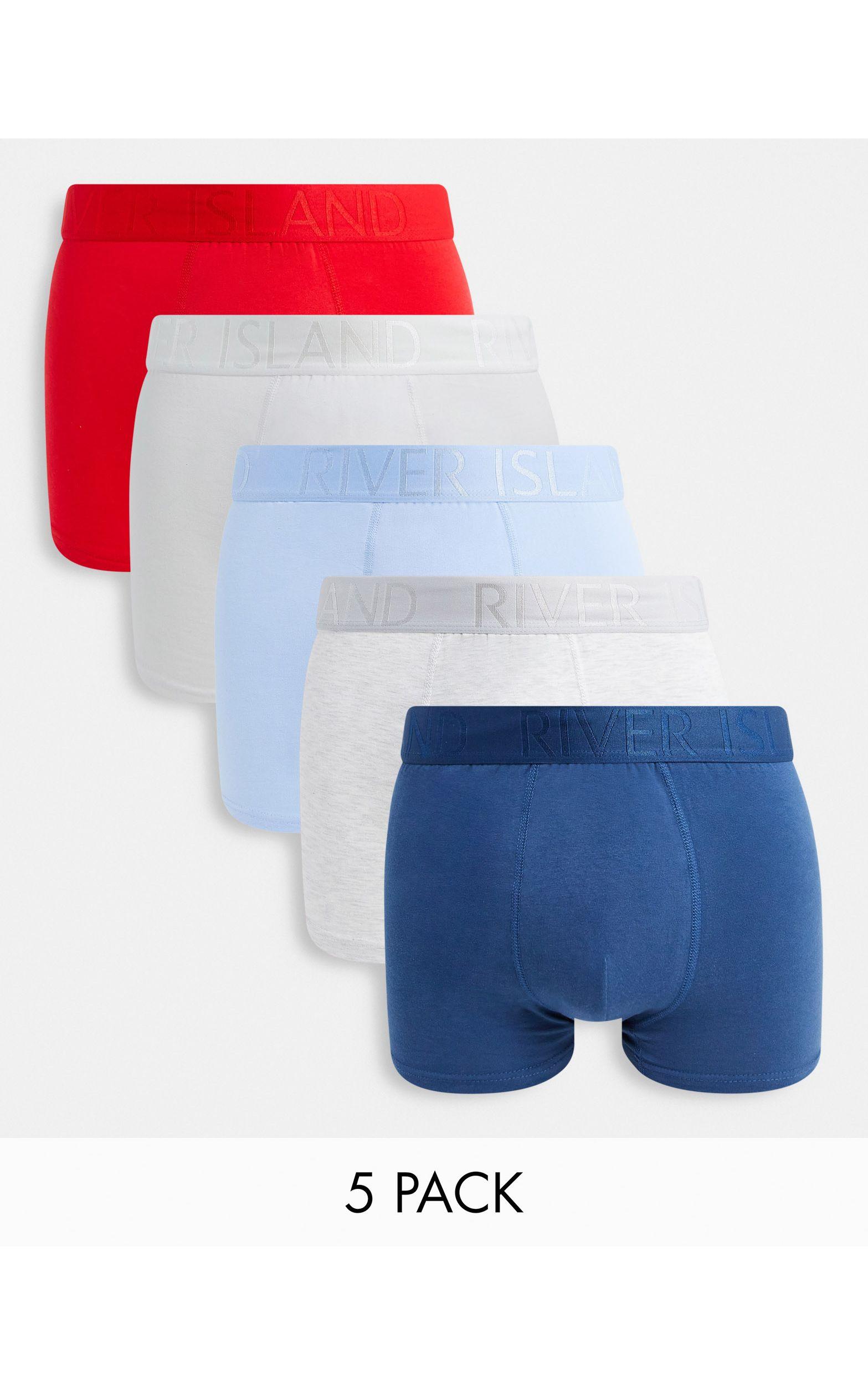 River Island Cotton 5 Pack Of Boxers in 