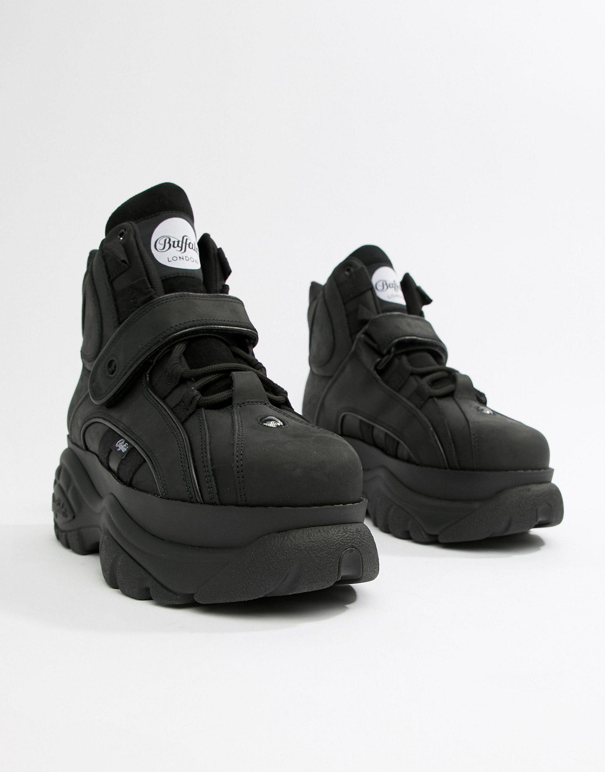 Buffalo Classic Hi Top Chunky Sole Trainers in Black for Men | Lyst