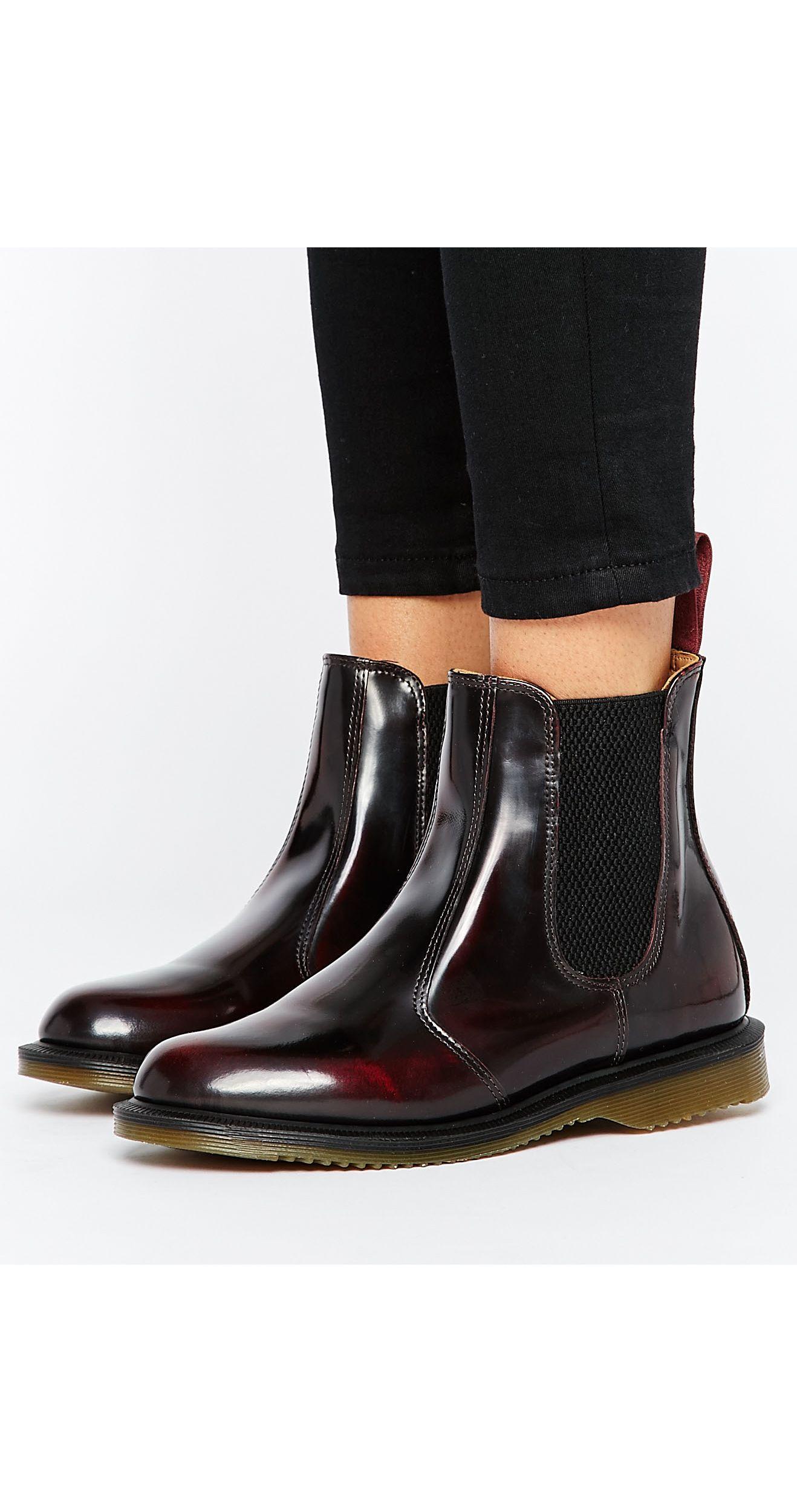 Dr. Martens Leather Kensington Flora Burgundy Chelsea Boots in Red | Lyst
