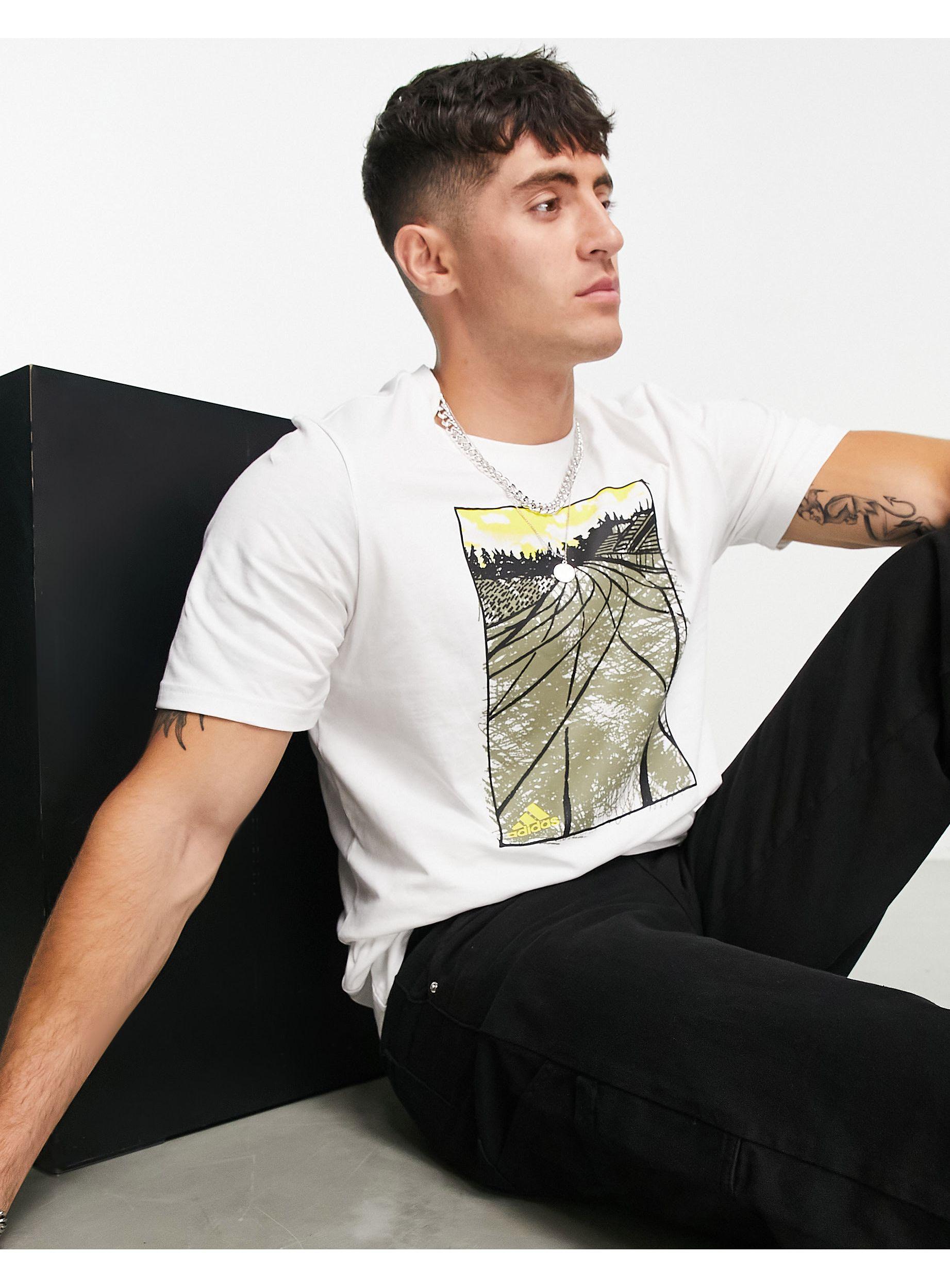 adidas Originals Adidas Sportswear Track Graphic T-shirt in White