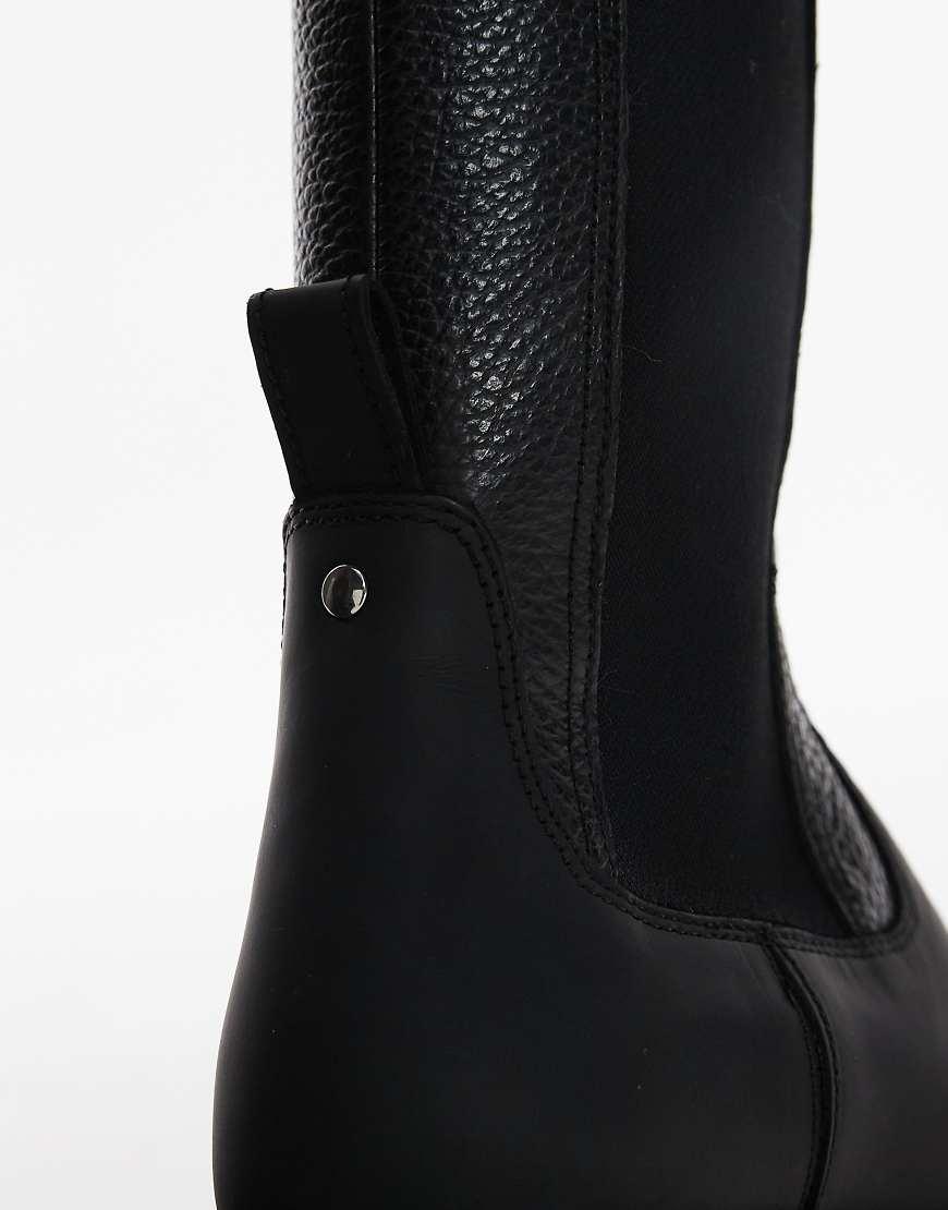 Other Stories Leather High Ankle Chunky Boots With Warm Lining
