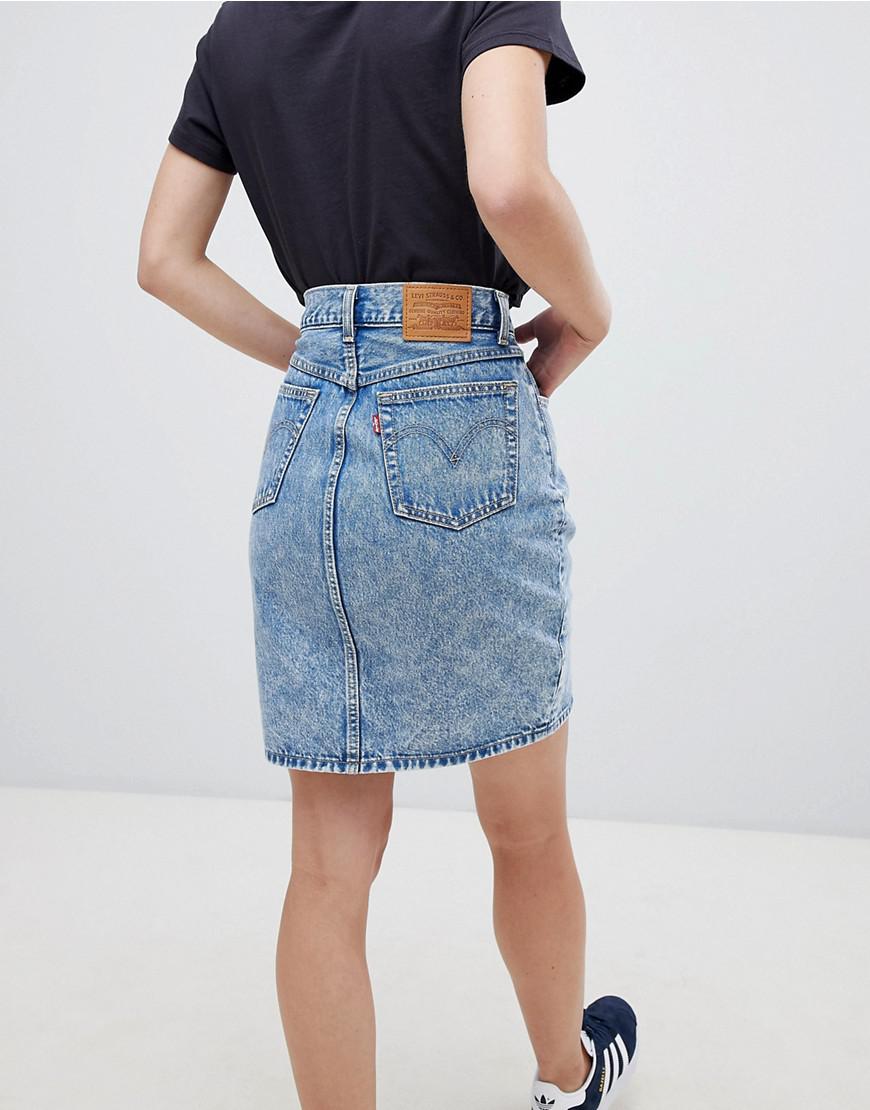 levis button thru mom skirt