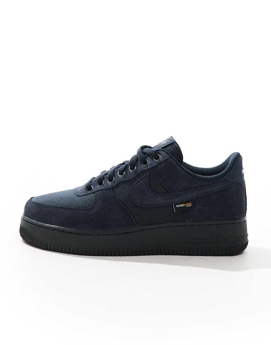 black and blue air force ones