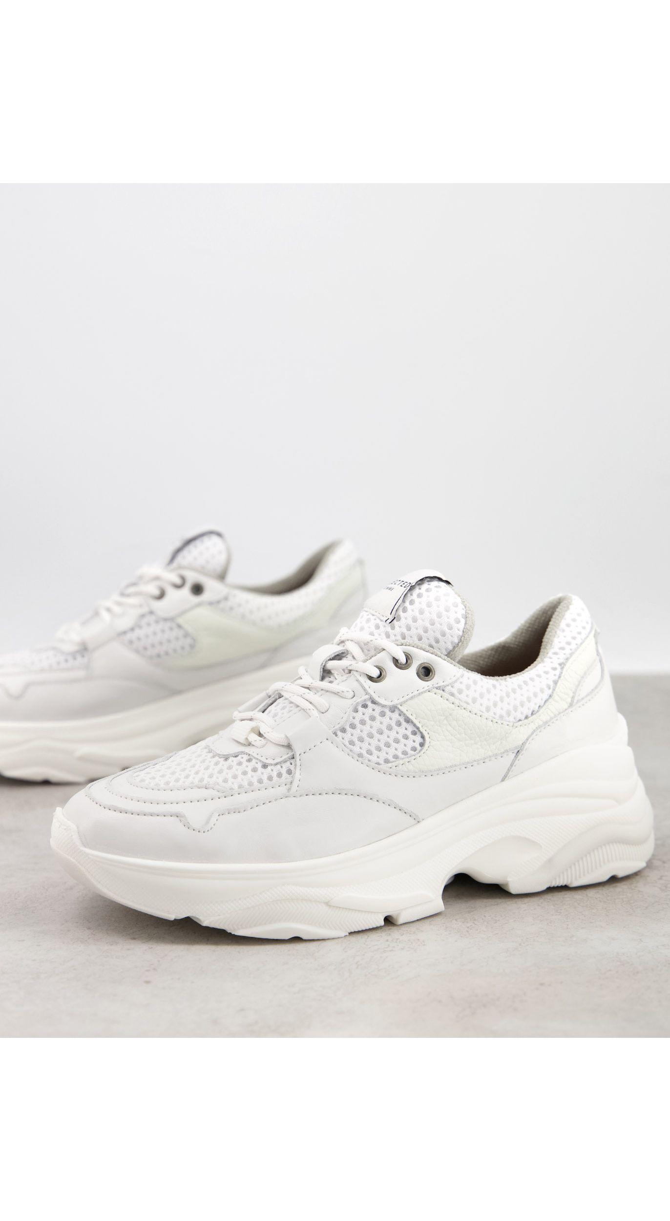 baskets chunky en cuir