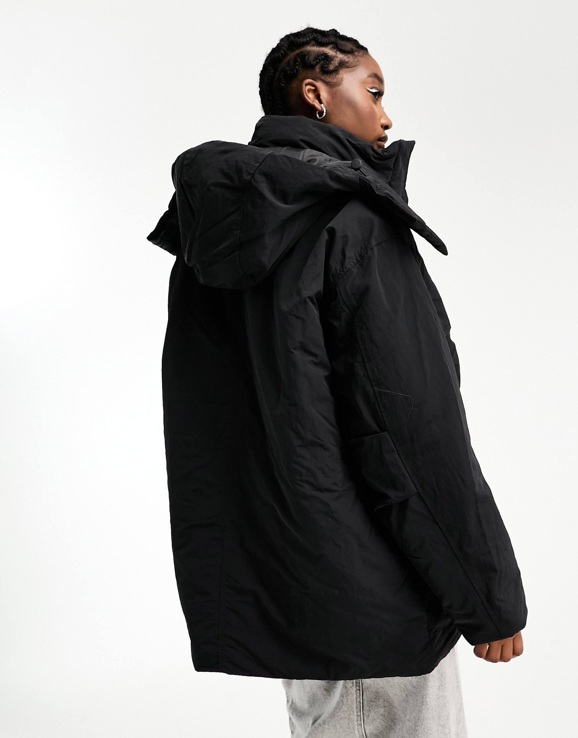 Weekday Attila Padded Parka in Black Lyst Australia