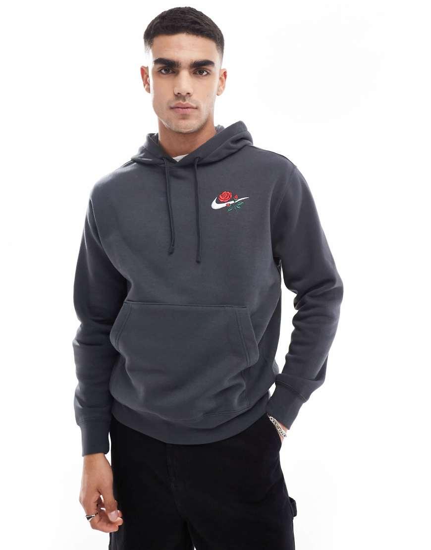 Floral embroidered nike hoodie sale