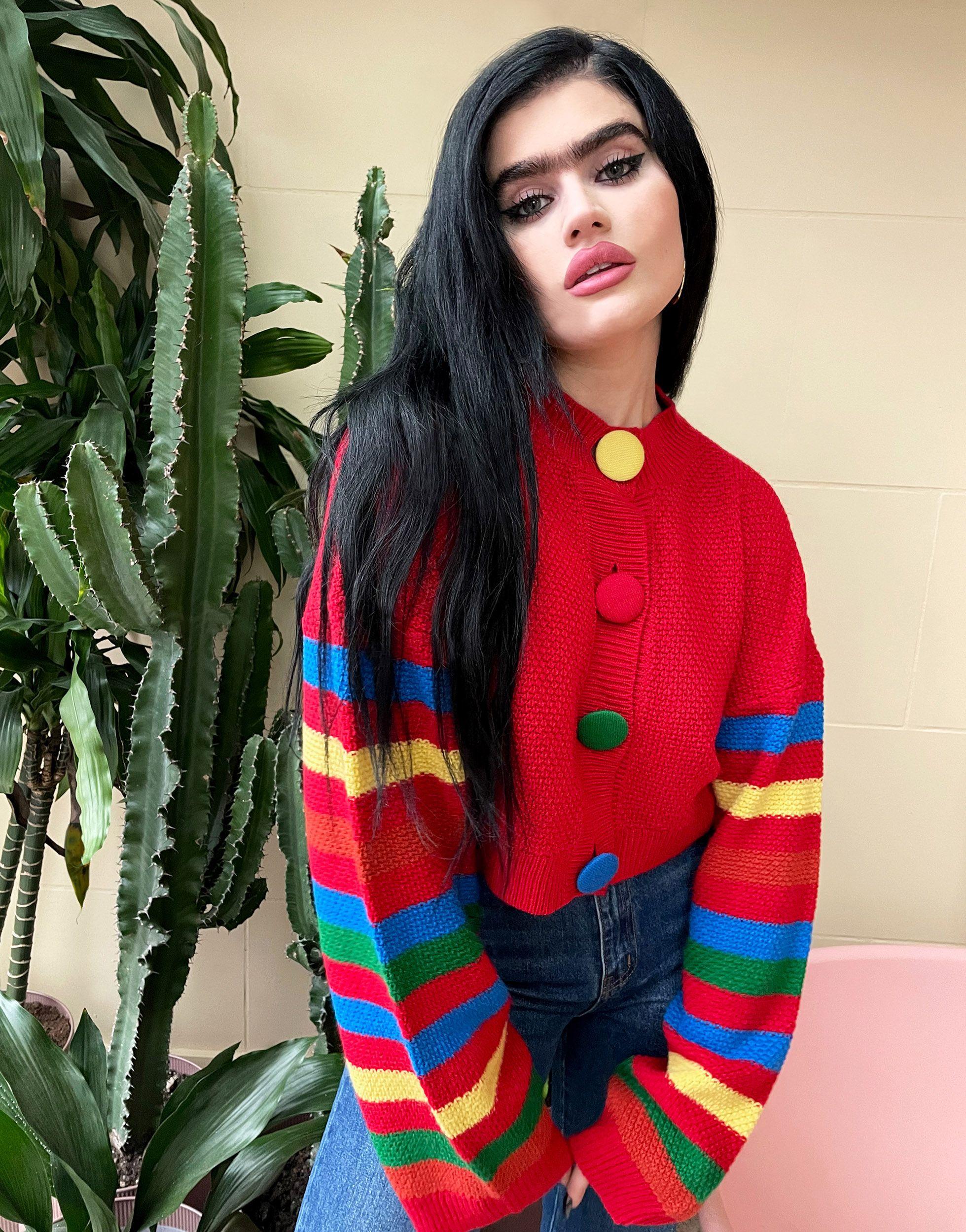 Labelrail X Sophia Hadjipanteli Stripe Sleeve Cropped Cardigan in Red | Lyst