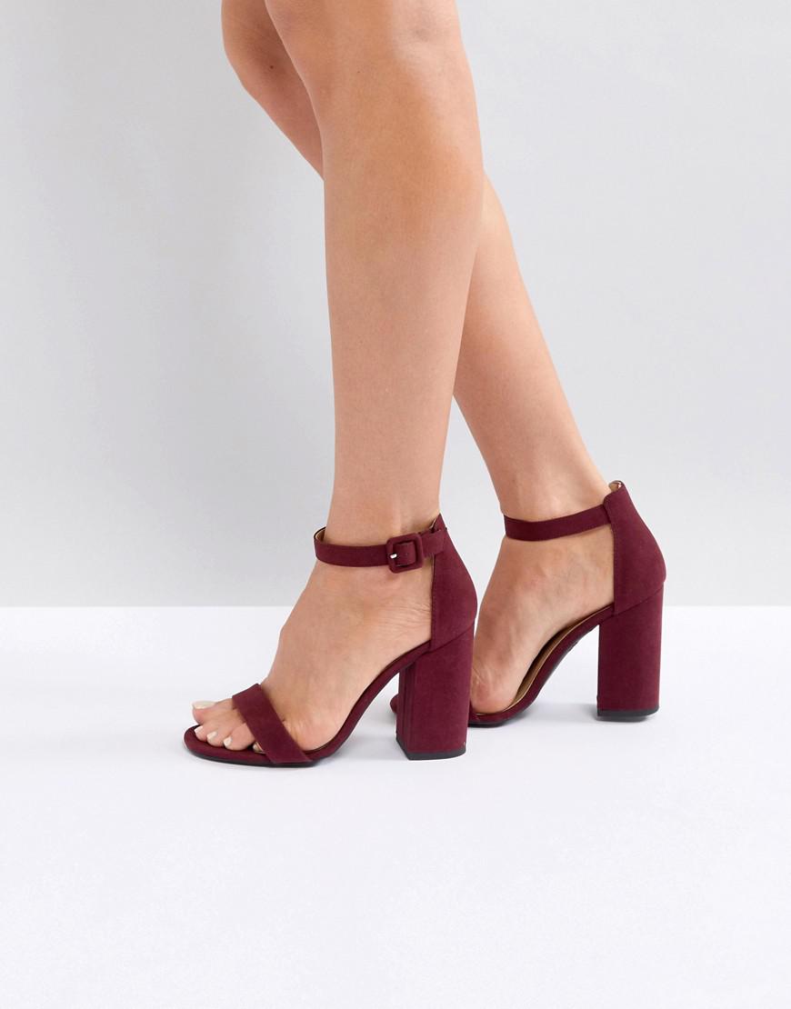 red sandal heels new look