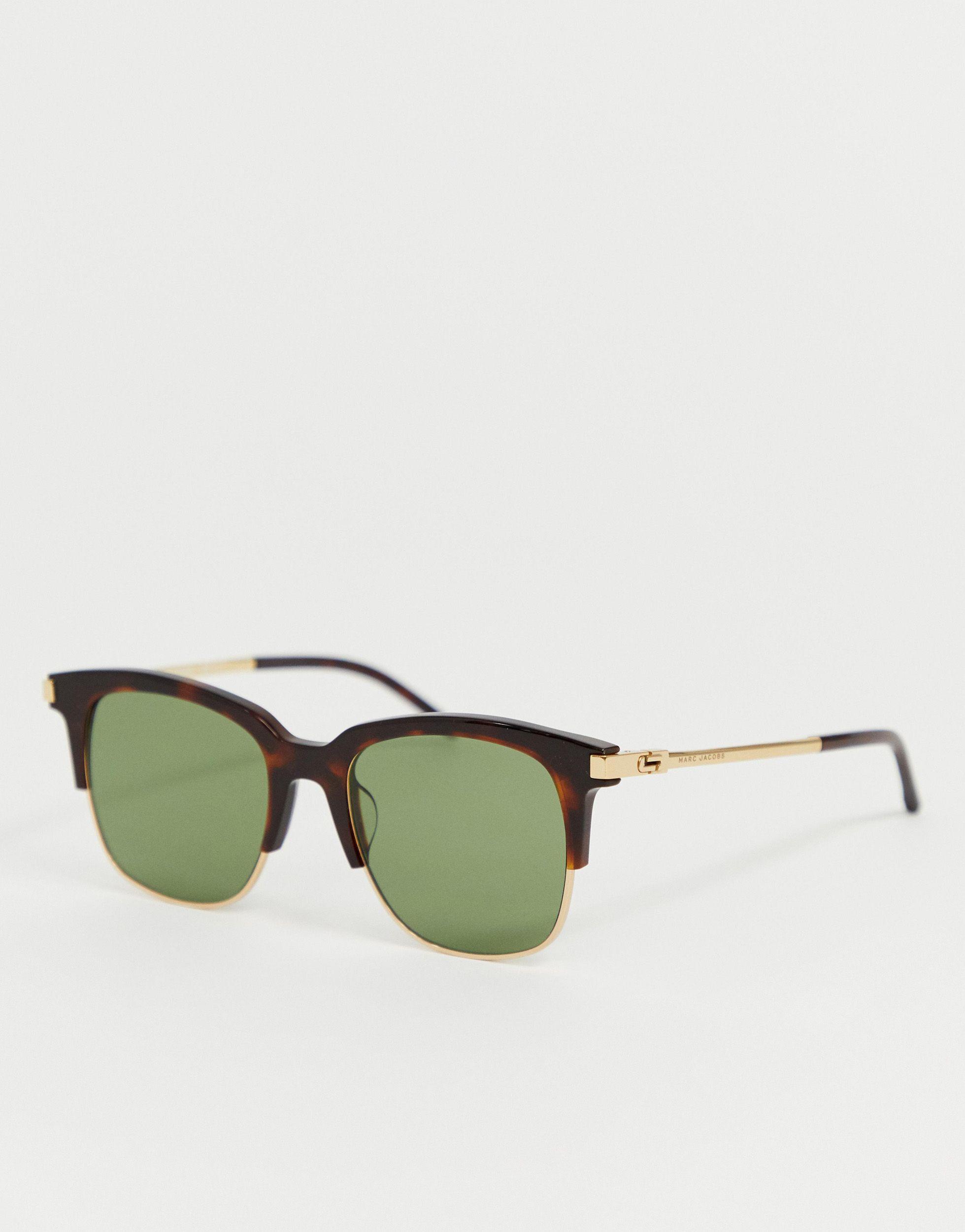 Occhiali da sole squadrati con montatura parziale tartarugata di Marc Jacobs  in Verde | Lyst