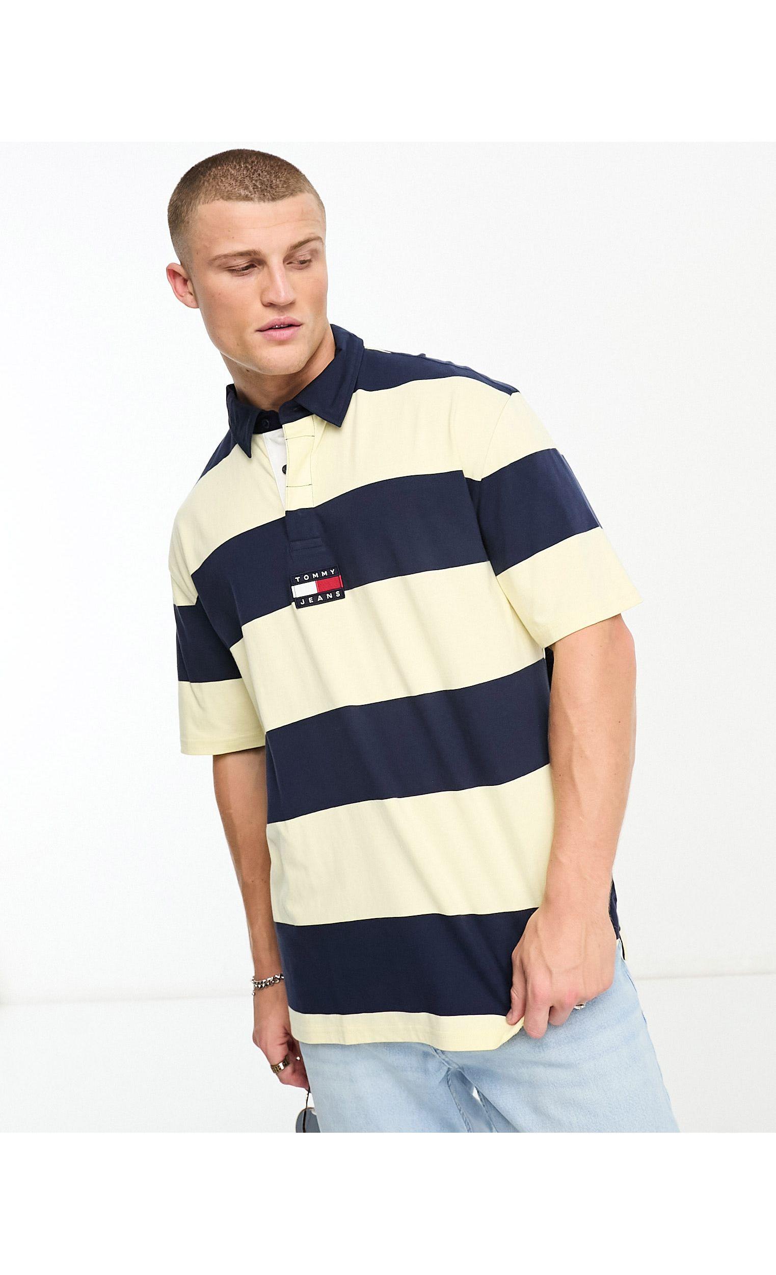 Tommy Hilfiger Vertical Block Stripe Polo Shirt in Blue for Men | Lyst