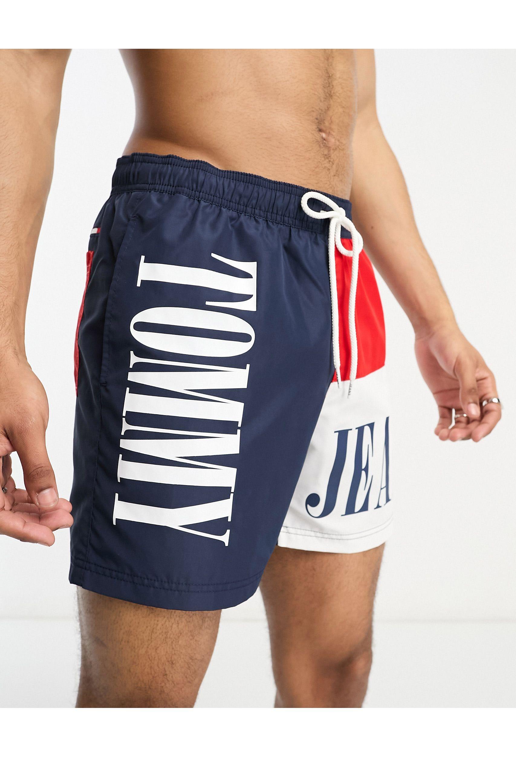 Tommy Hilfiger The Core Flag Medium Drawstring Swim Shorts in Blue for Men  | Lyst