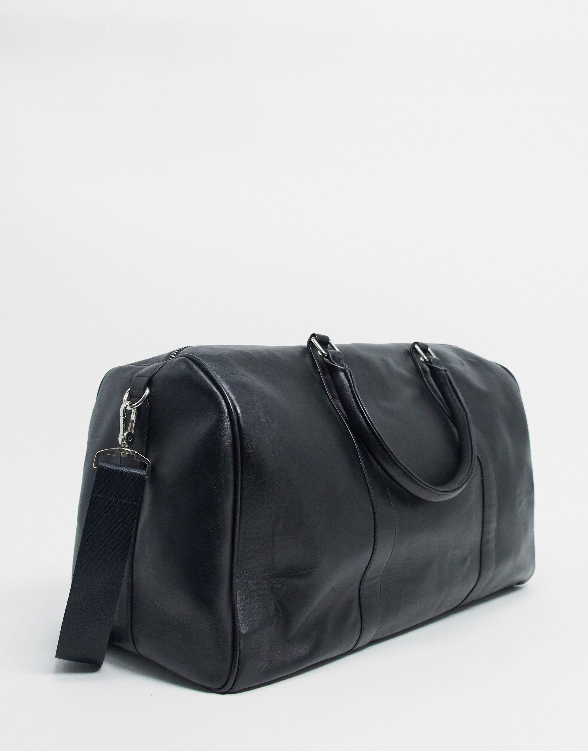 Bolongaro Trevor Leather Holdall in Black for Men Mens Bags Duffel bags and weekend bags 