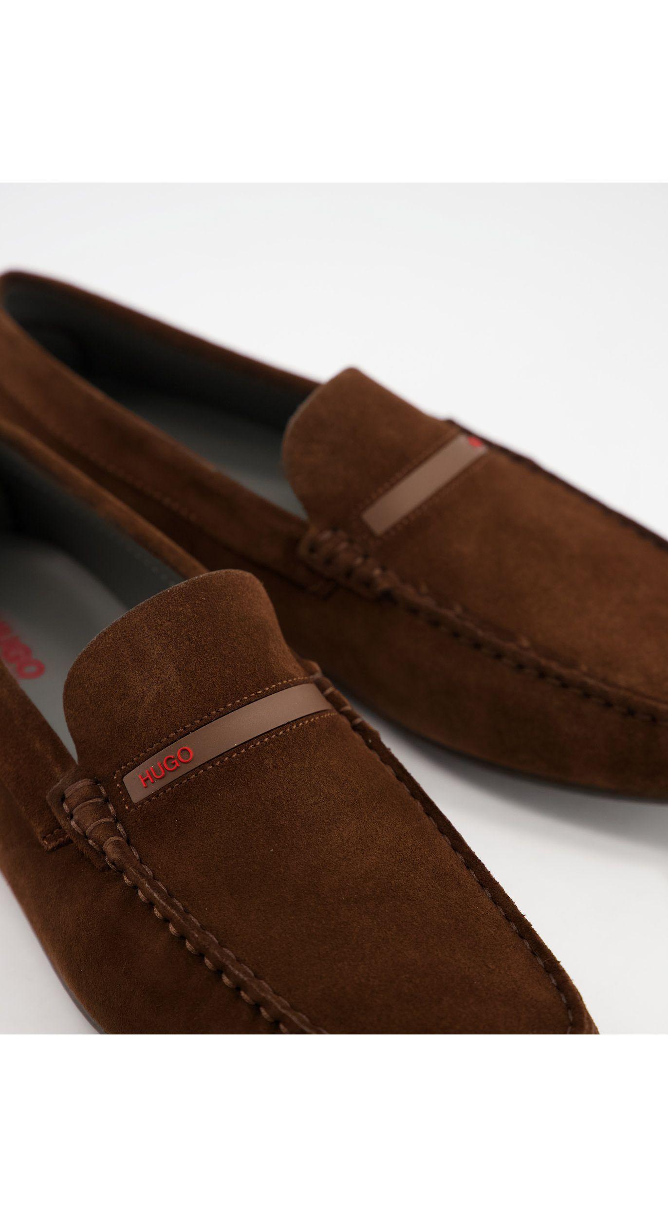 HUGO Dandy Moccasin Shoes in Brown for 
