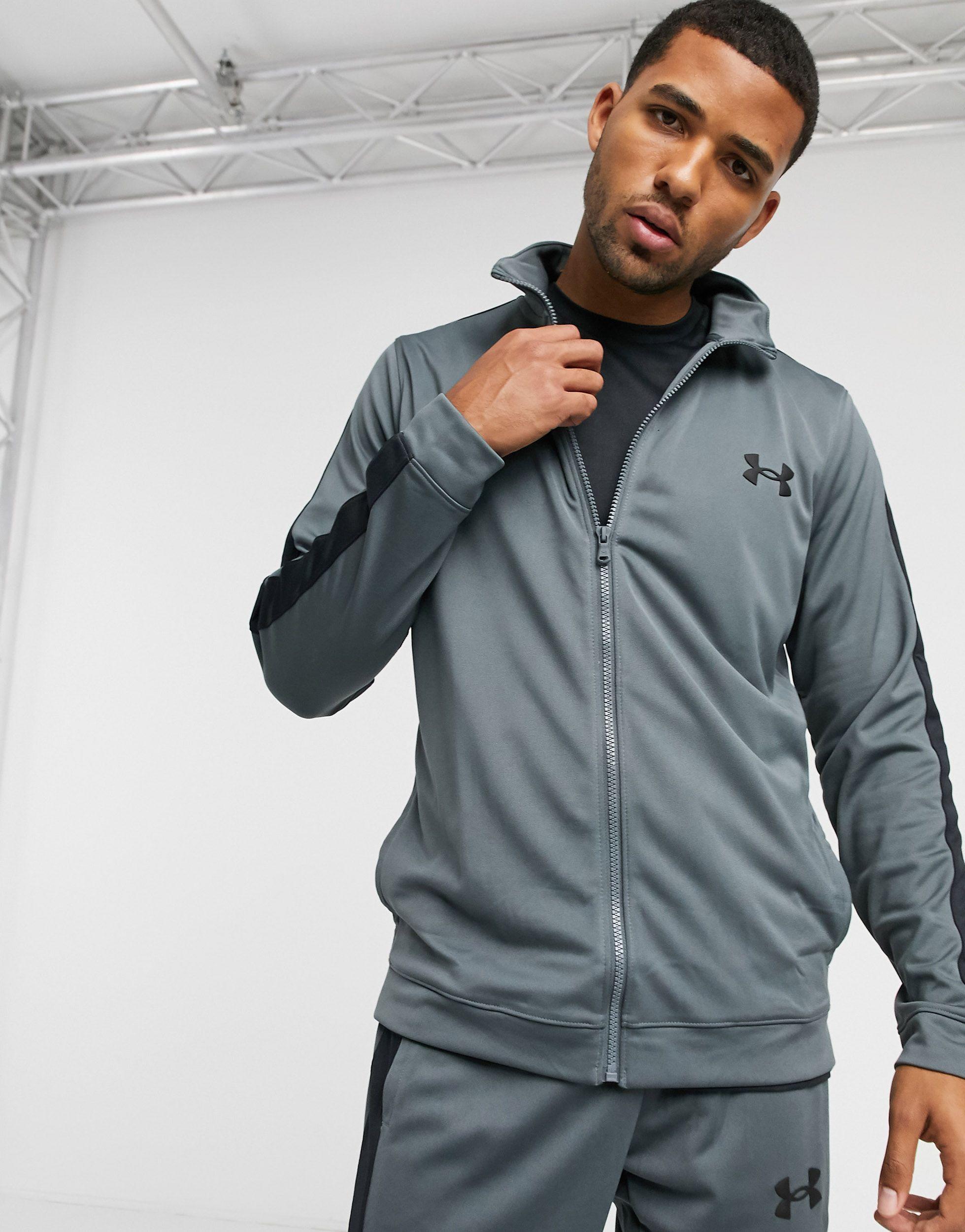 grey under armour tracksuit