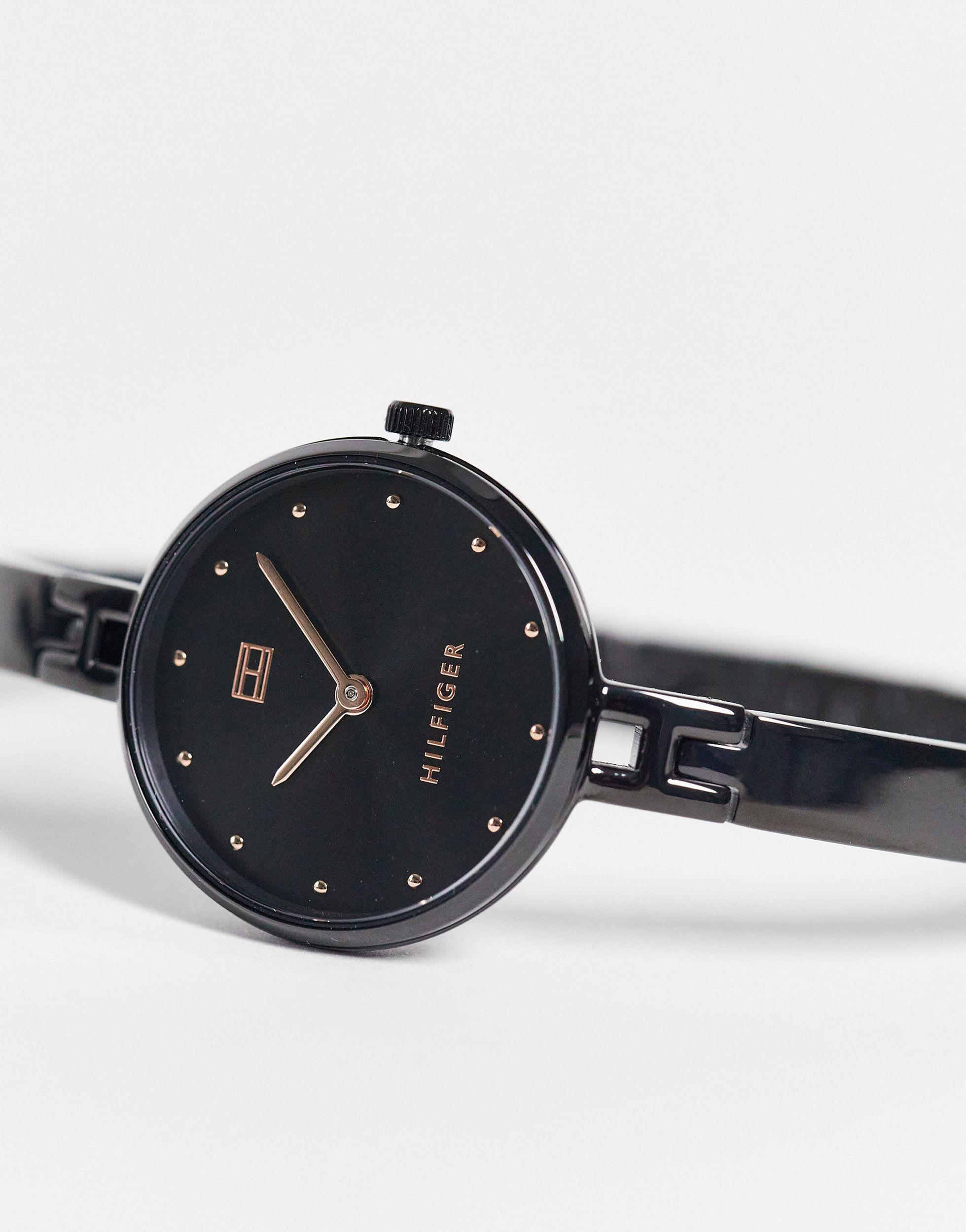 Tommy Hilfiger Kit Slim Line Strap Watch in Black for Men | Lyst Australia