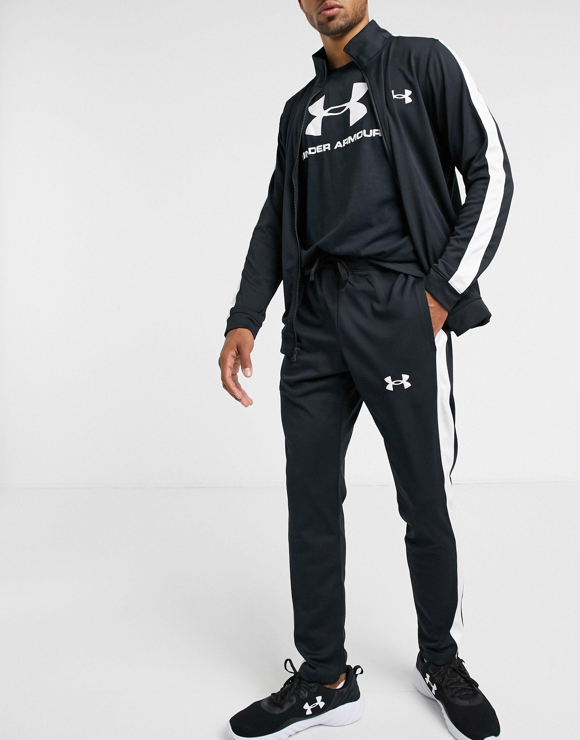 Under Armour Poly Tracksuit in Black for Men | Lyst