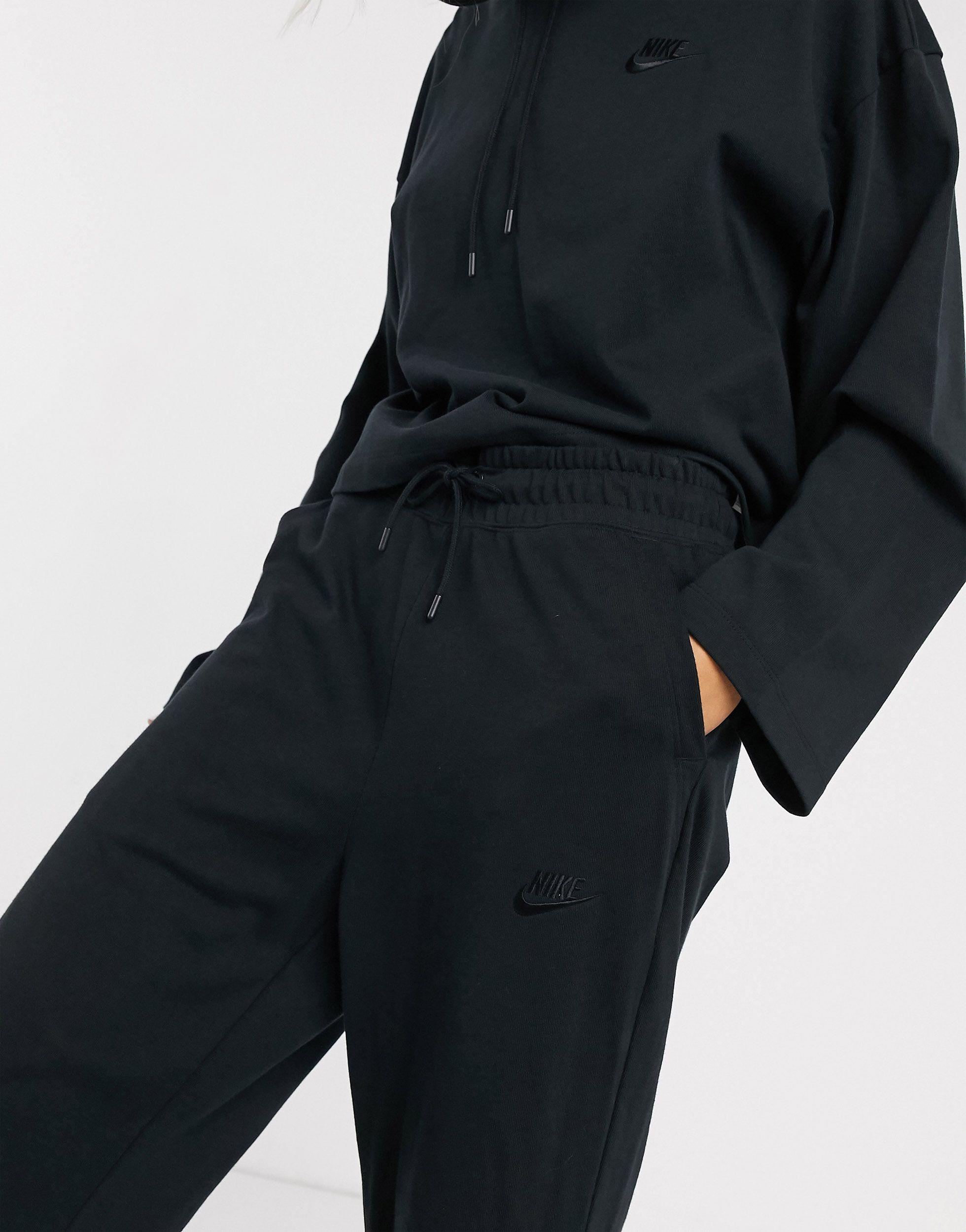 nike premium high waist wide leg grey joggers