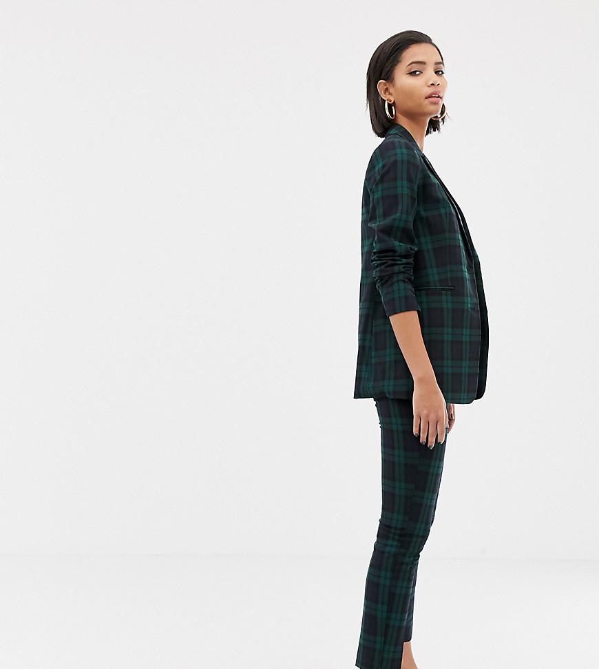 navy and green plaid pants