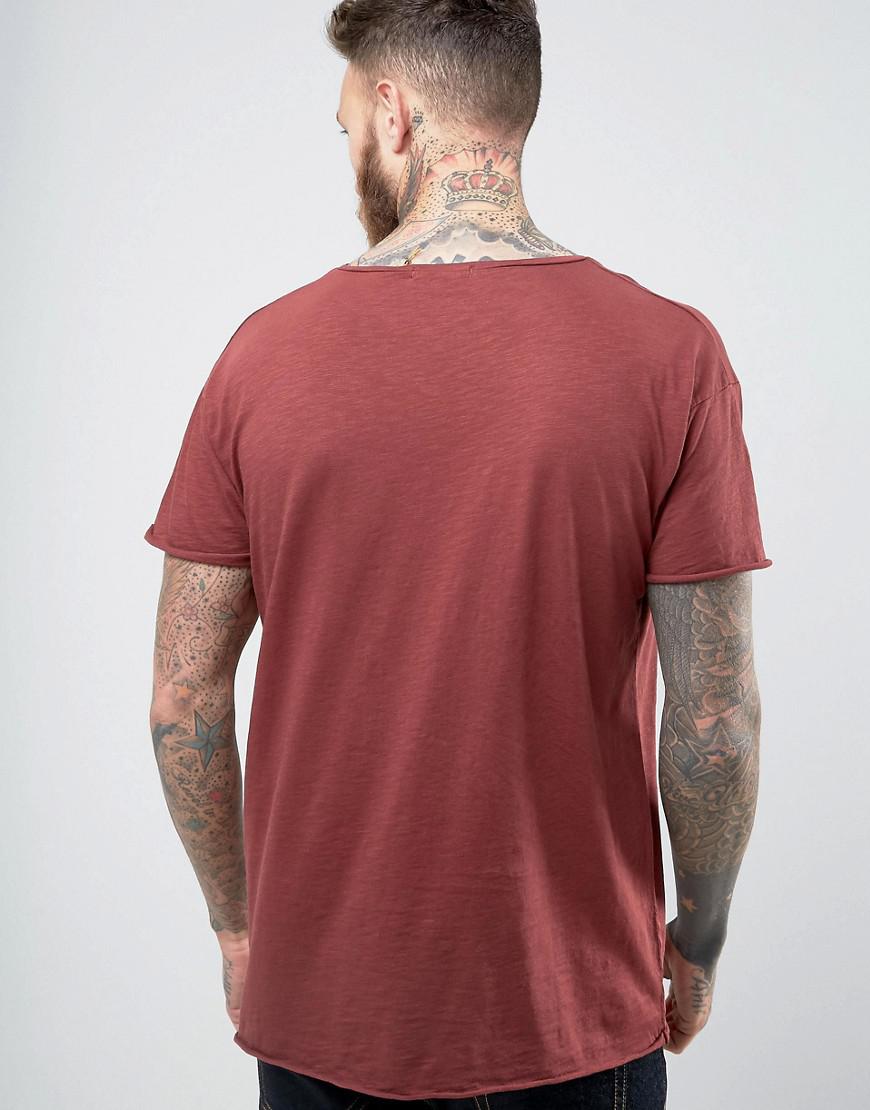 Nudie Jeans Cotton Co Roger Slub T-shirt in Red for Men - Lyst