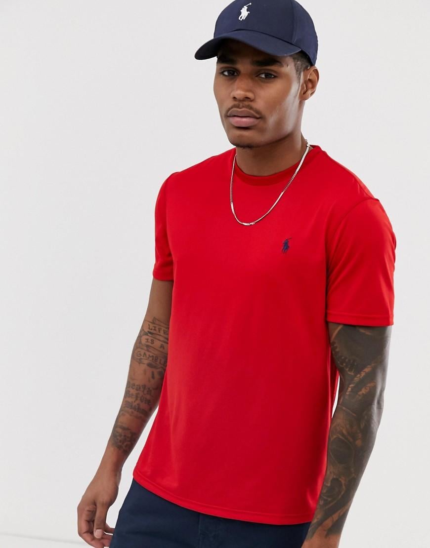 Polo Ralph Lauren* front logo t-shirt in red ☆Tシャツ - cert 