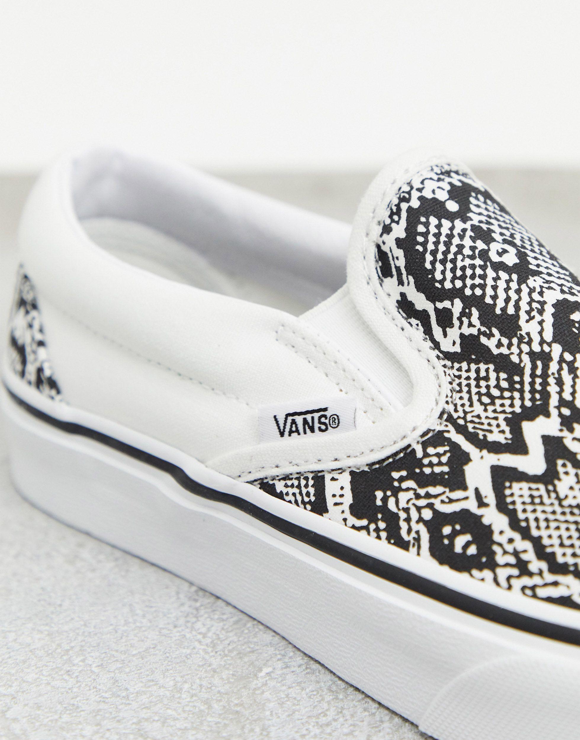 Vans Snakeskin-print Slip-on Sneakers in White | Lyst