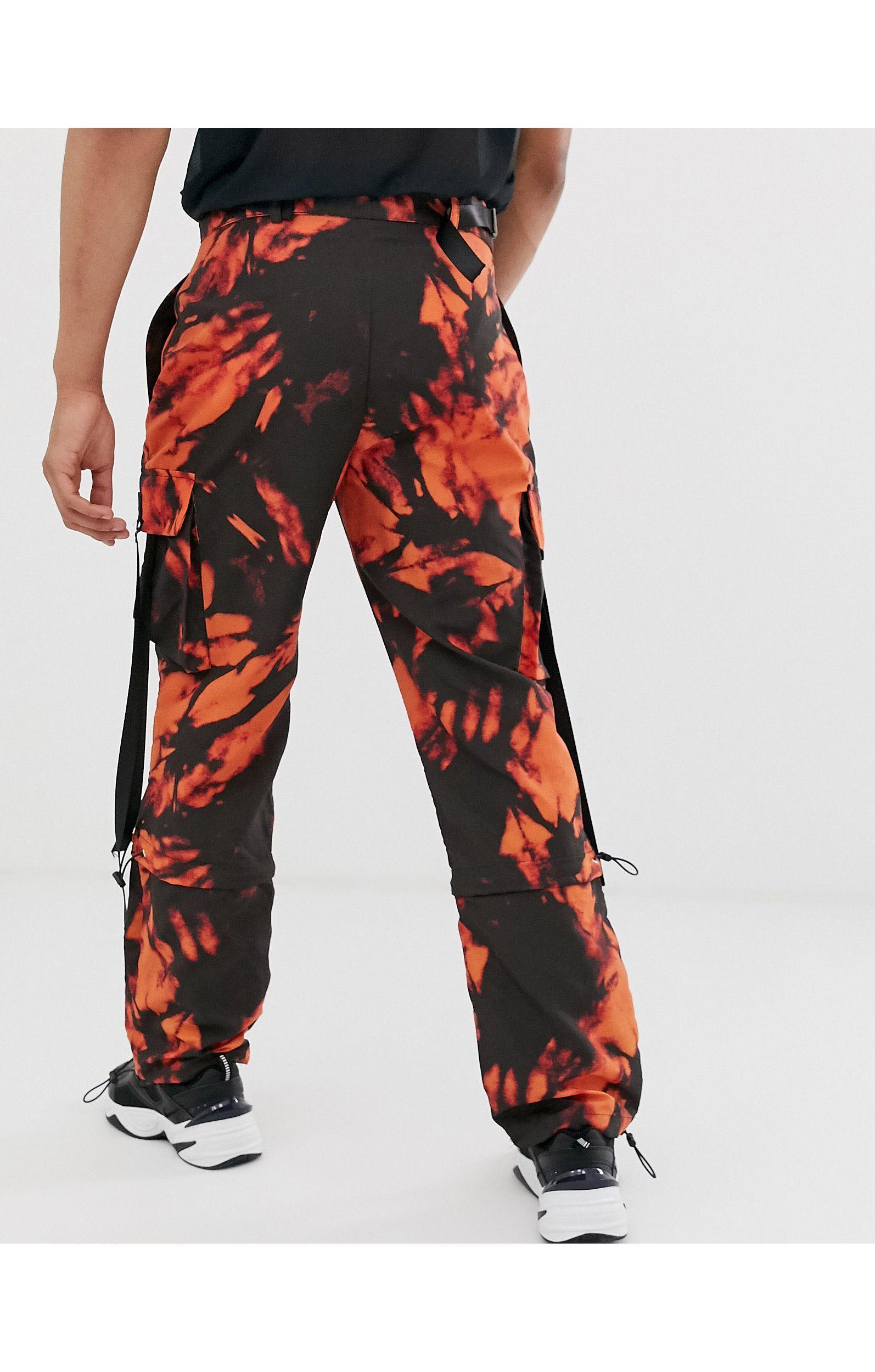 orange camo snow pants