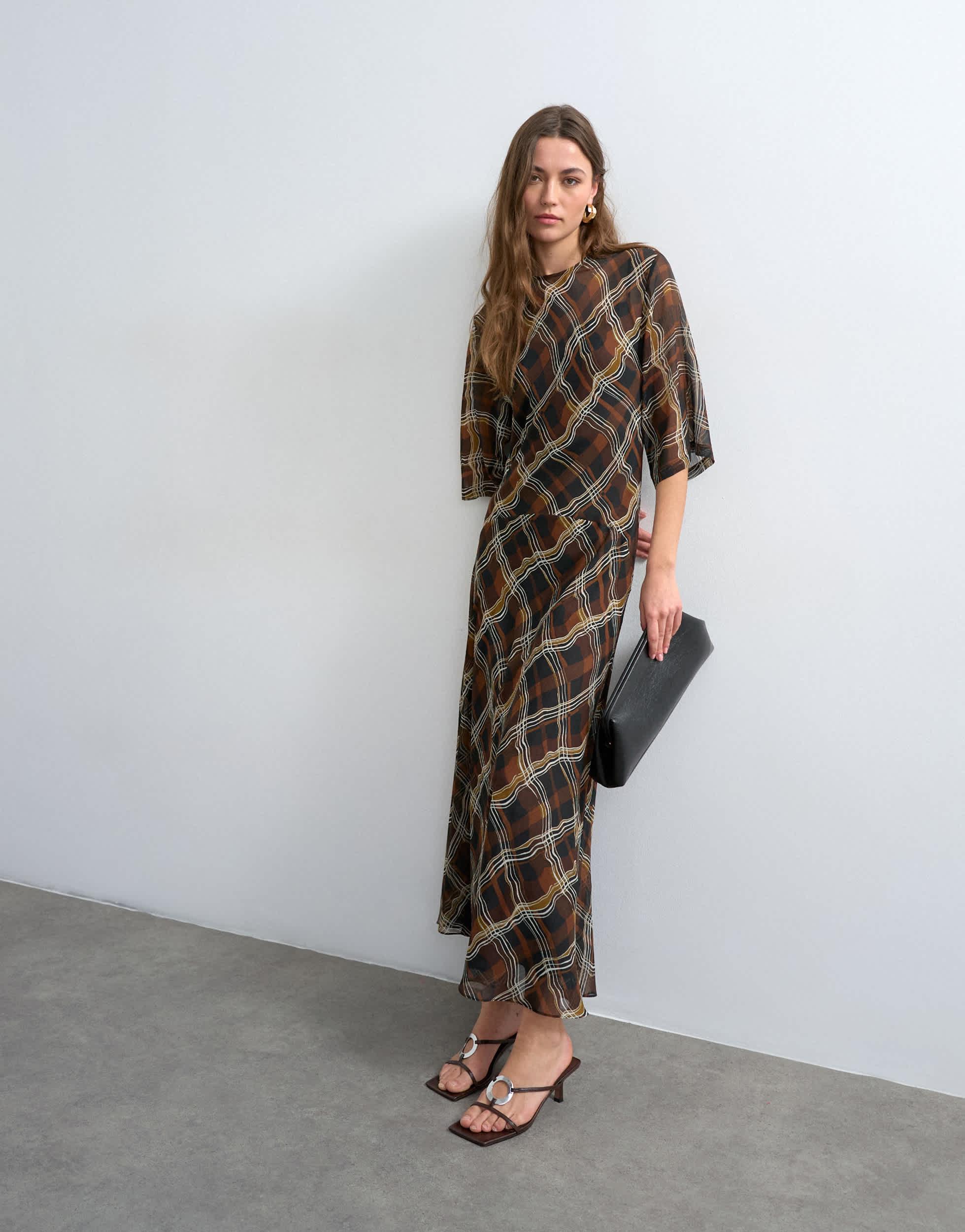 green emerald velvet dress Topshop Cap Sleeve Ruched Dress Green Check