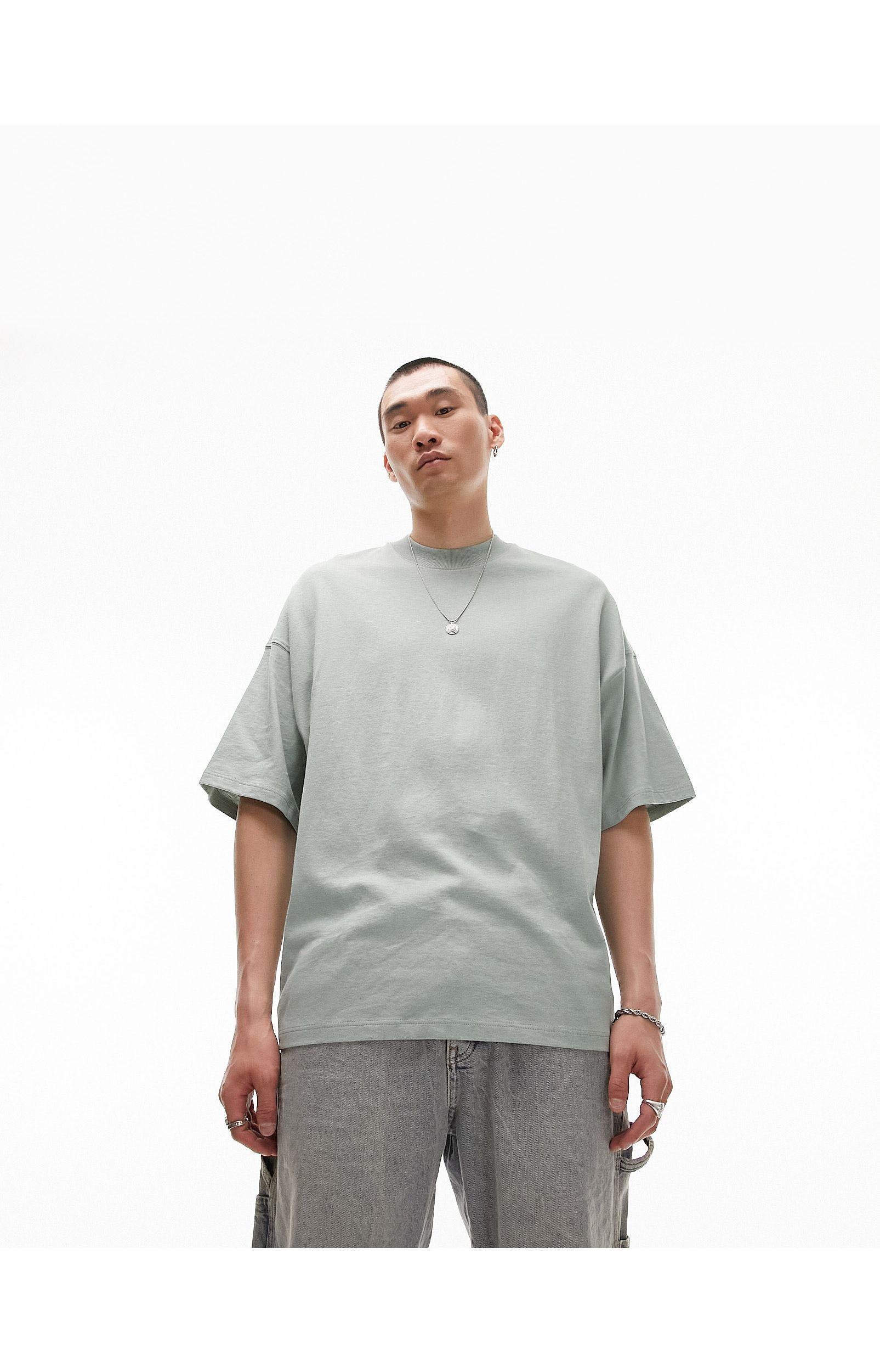 Topman heavyweight extreme oversized fit t-shirt with front and back  dreamer embroidery in white